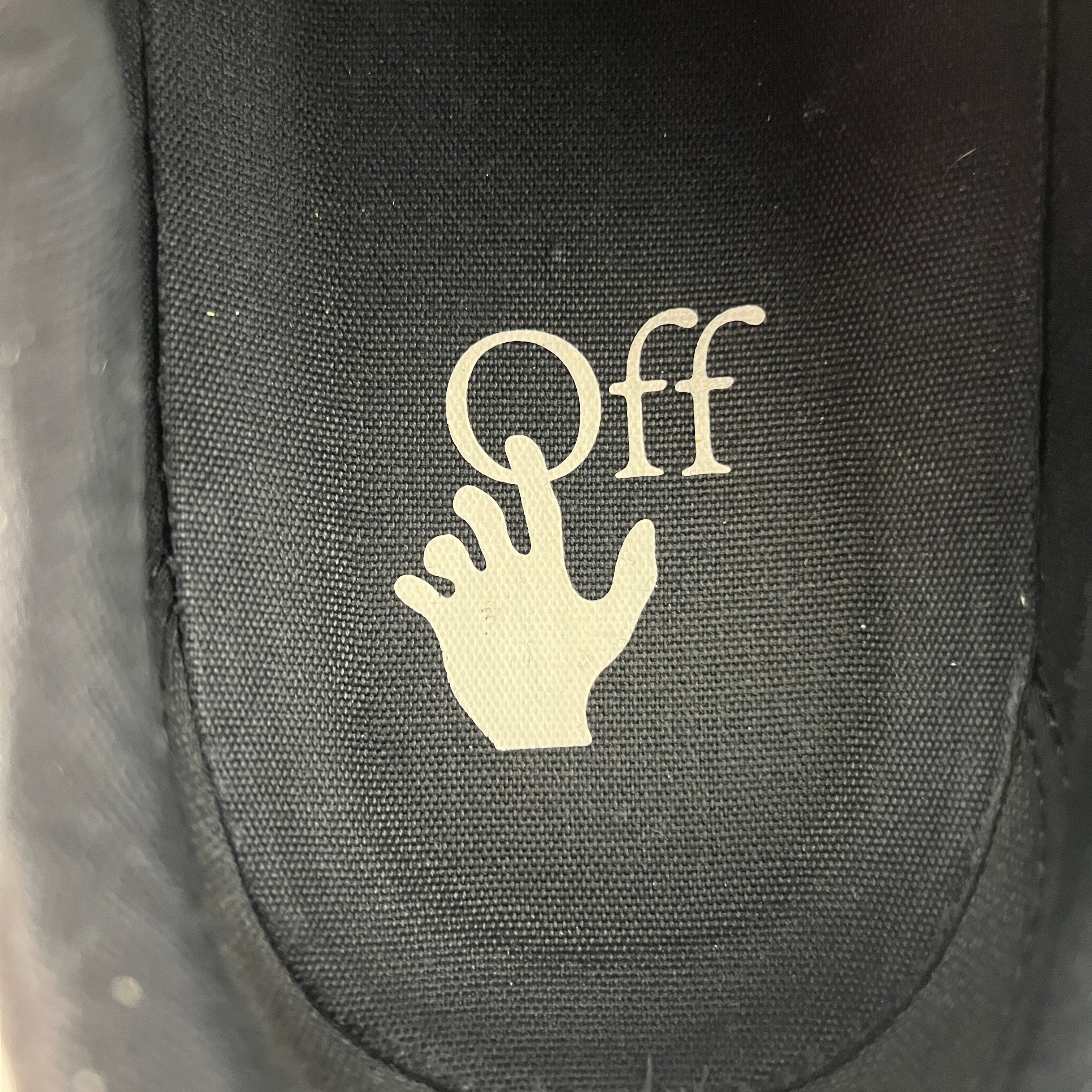 OFF-WHITE/Low-Sneakers/EU 44/Stripe/Cotton/BLK/vulcanized low view 3