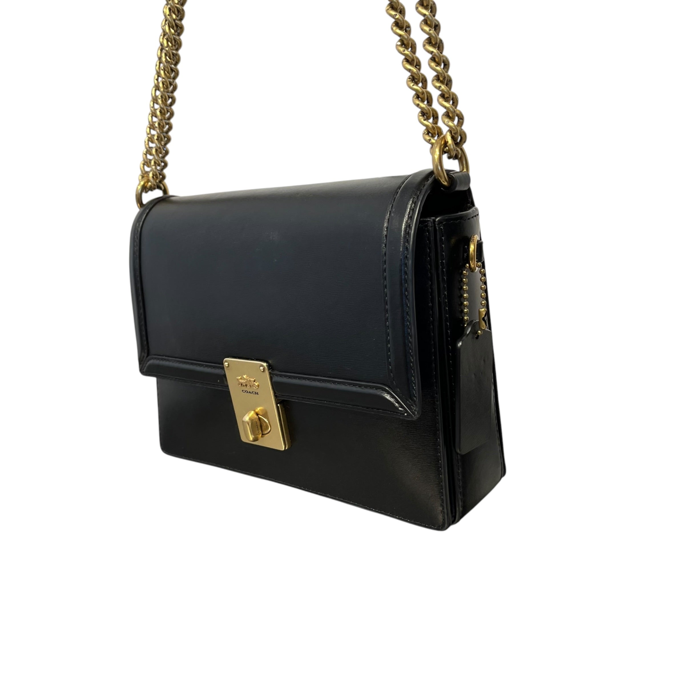 COACH/Cross Body Bag/Leather/BLK/Coach Hutton Shoulder Bag view 3