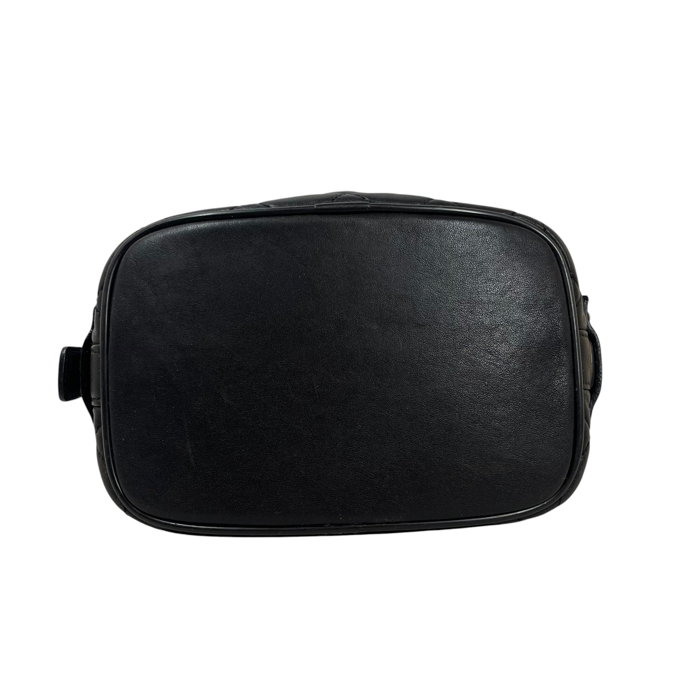 MCM/Bag/Leather/BLK/quilted bucket bag view 3