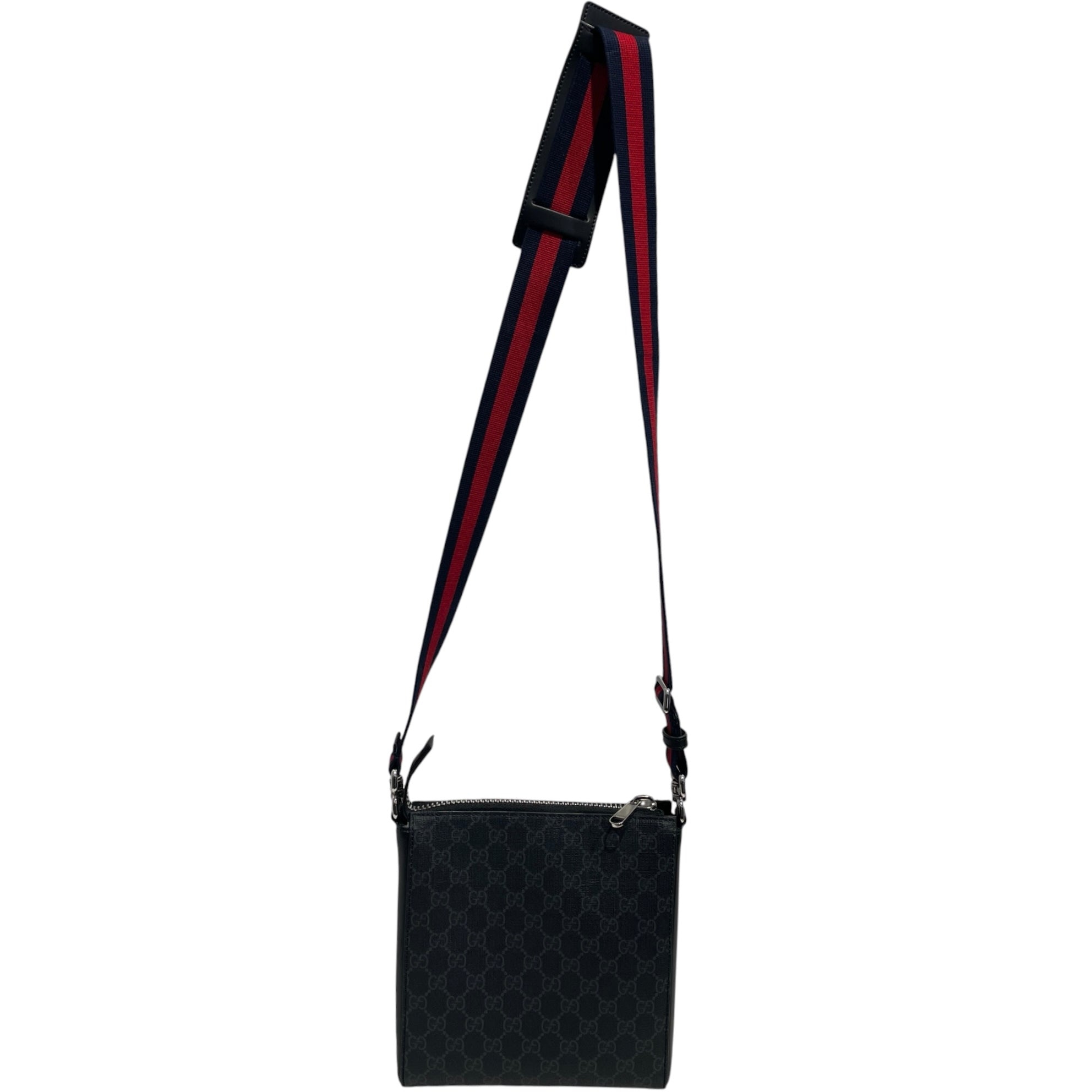 GUCCI/Cross Body Bag/Monogram/Leather/BLK/Gucci Supreme Messenger Bag view 2