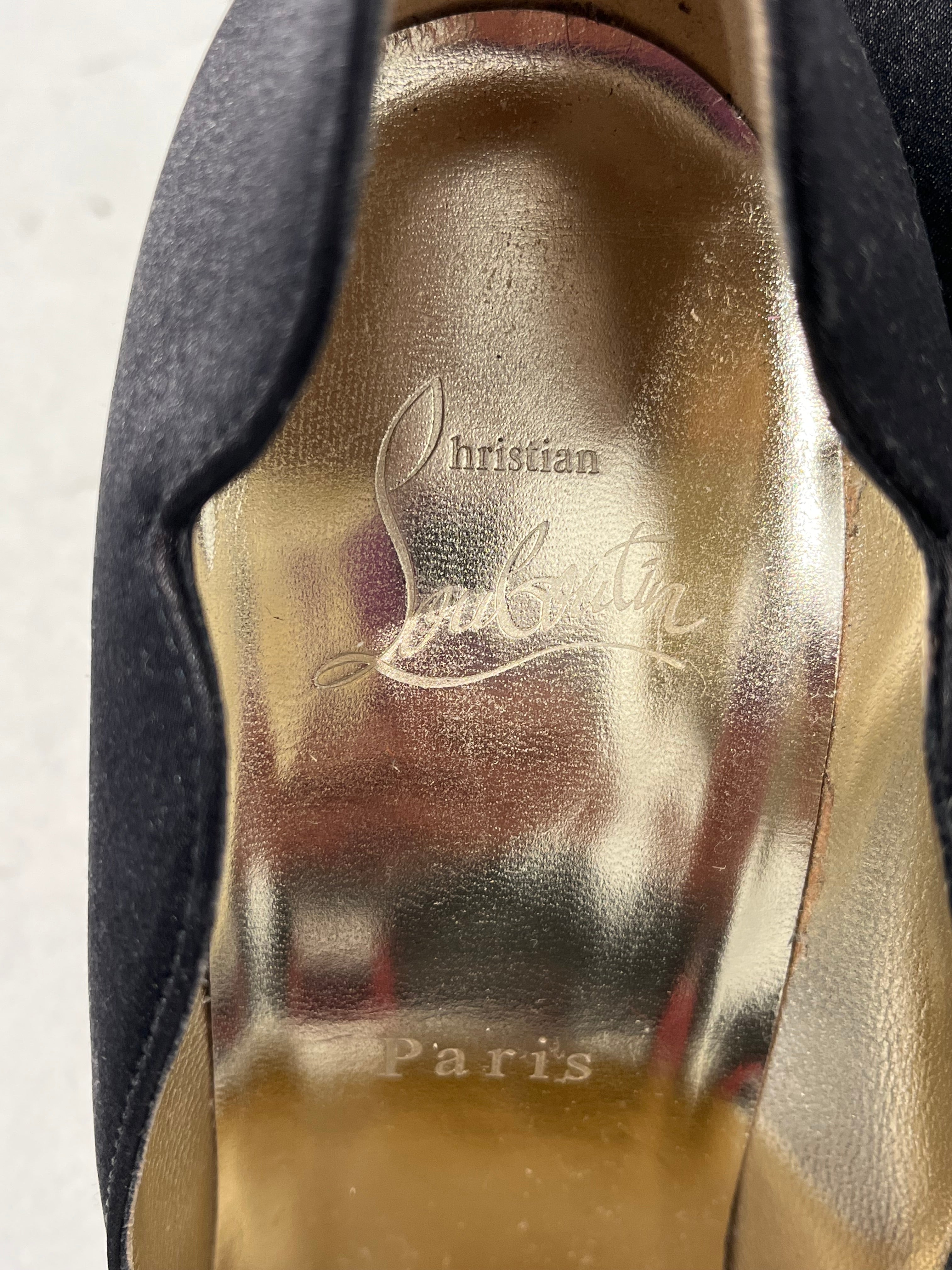 Christian Louboutin/Heels/EU 38/BLK/CRYSTAL HEEL view 6