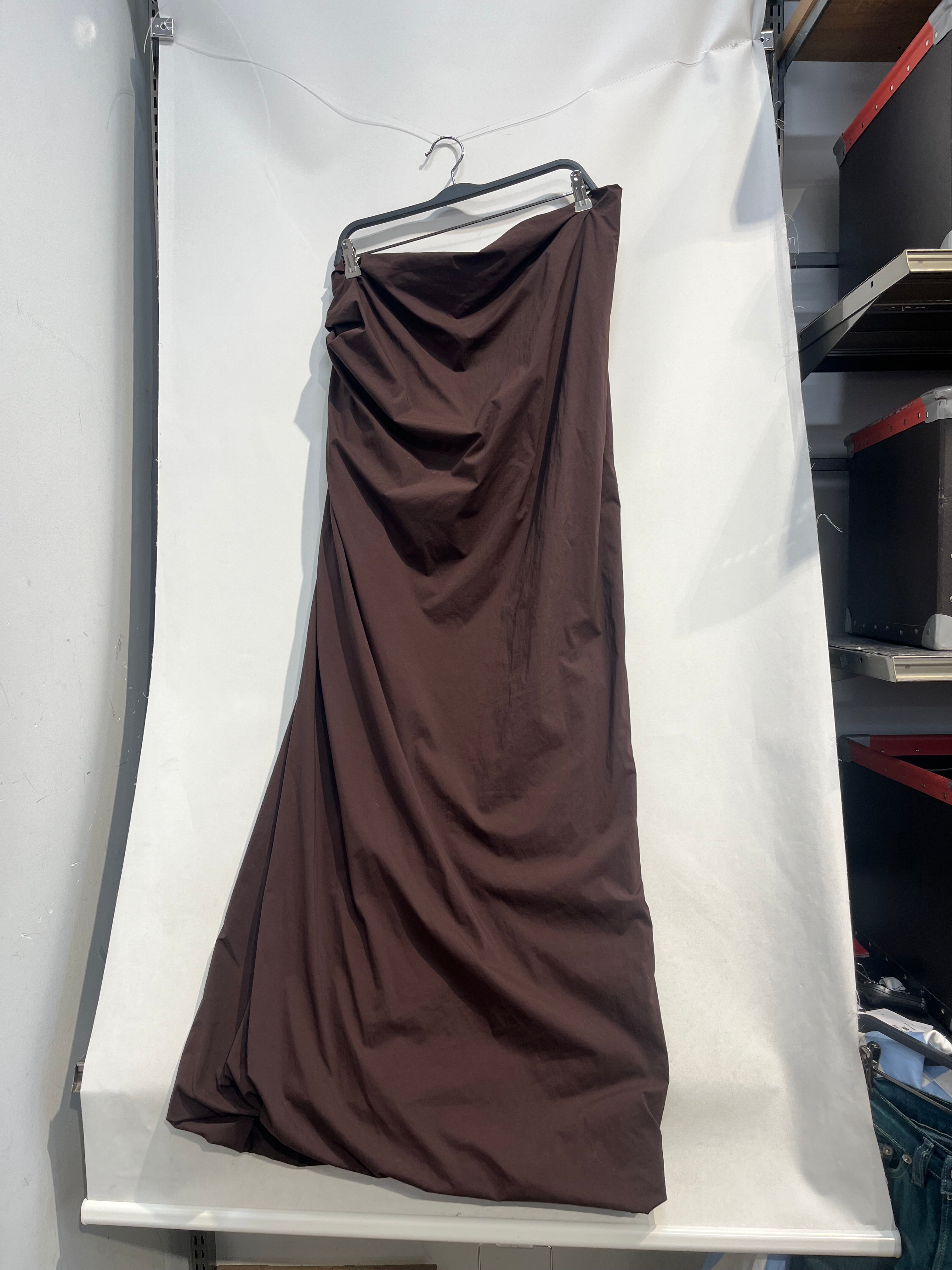 entire studios/Long Skirt/XL/Polyester/BRW/rouched side sligt view 3