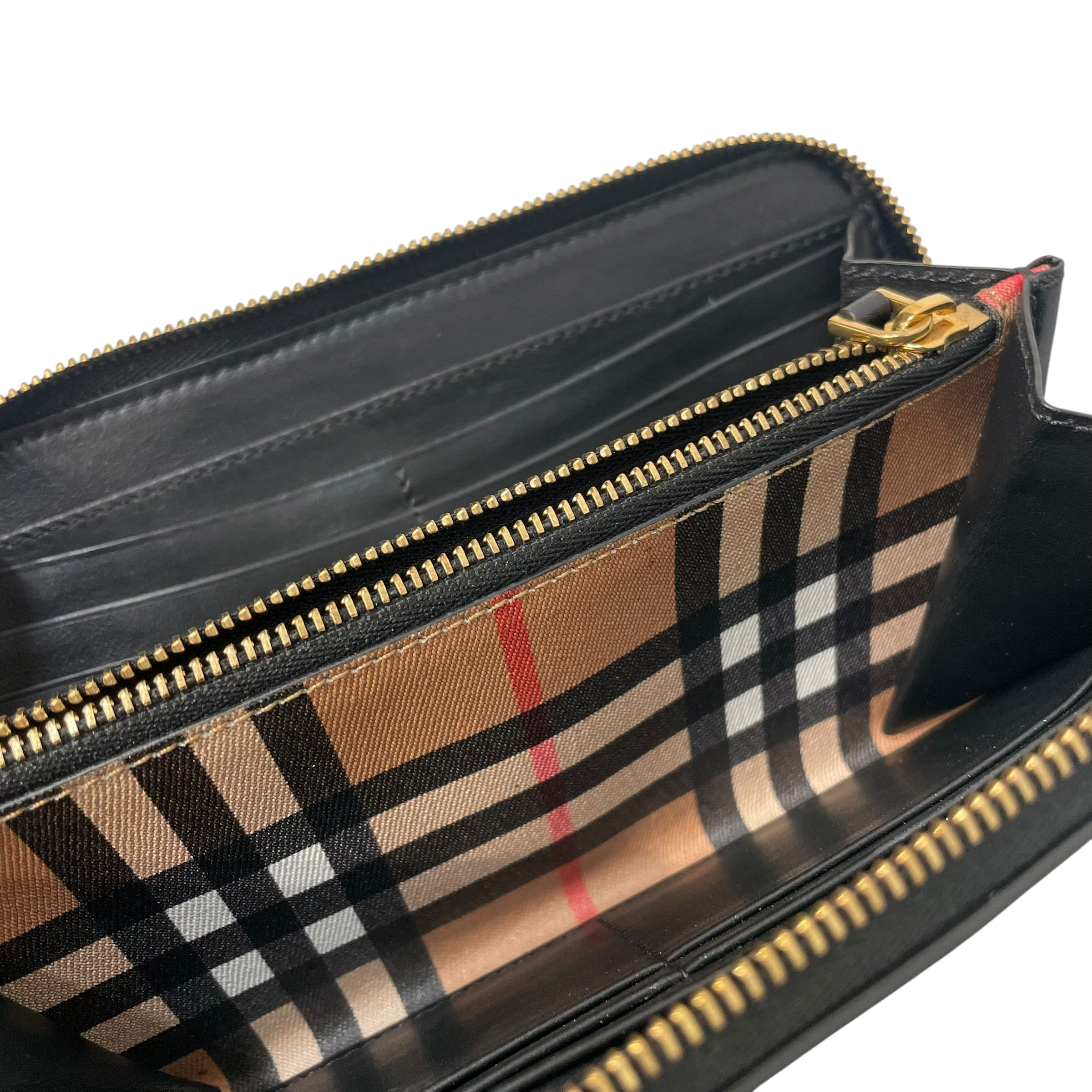 BURBERRY/Long Wallet/Glen Check/Leather/CML/elmore zip vintage check view 3