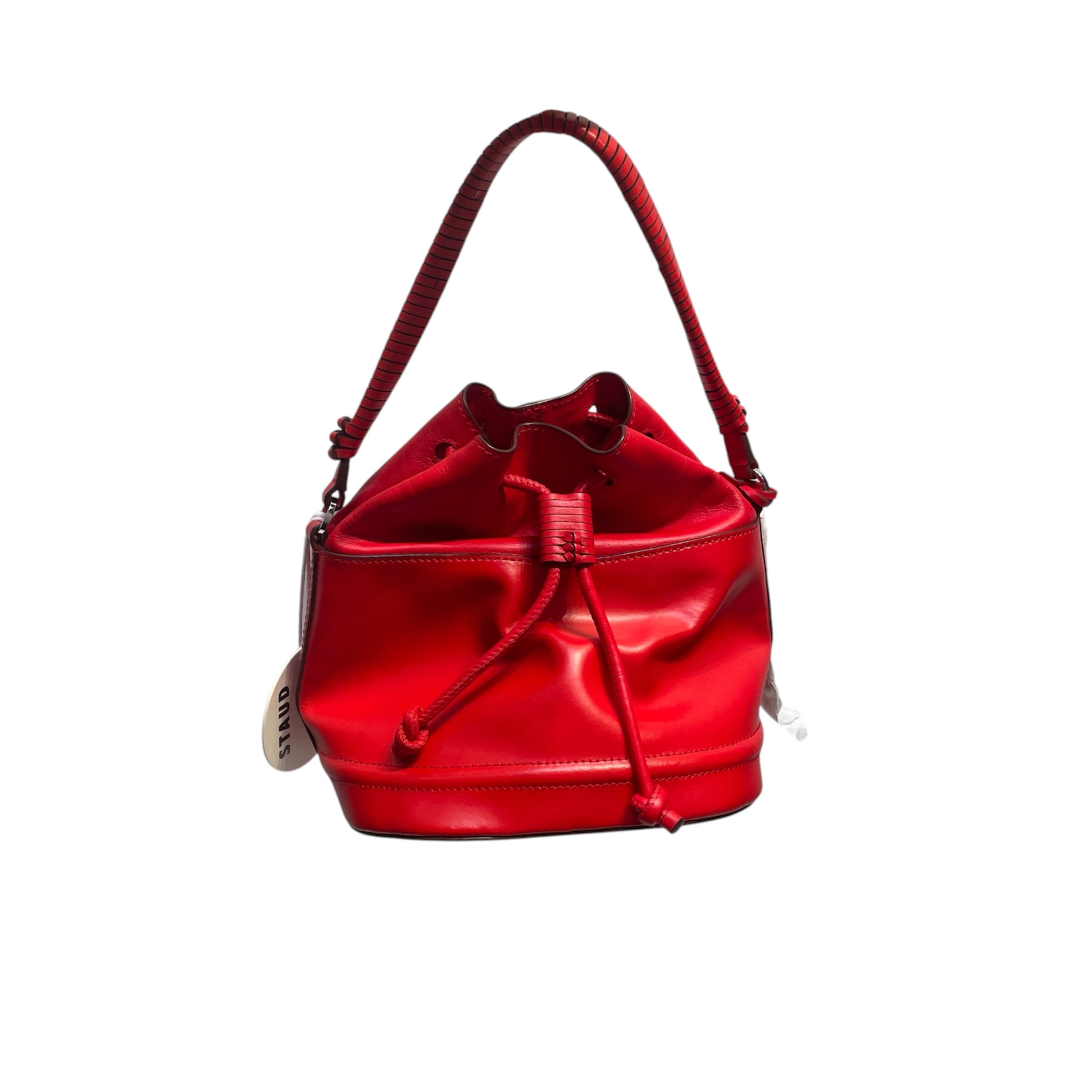 STAUD/Pouch/Leather/RED/agnes bucket bag view 2