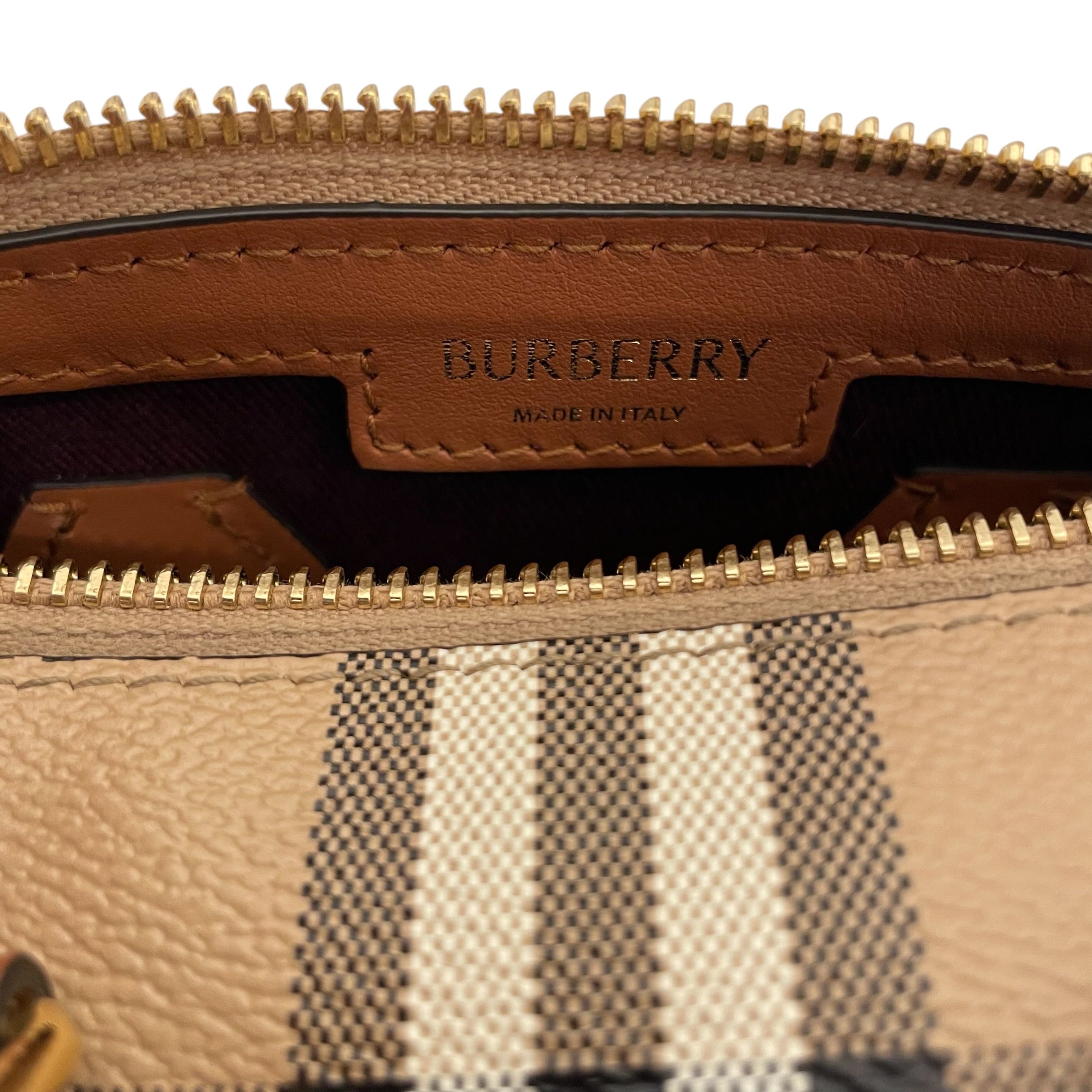 BURBERRY/Cross Body Bag/Plaid/Leather/CRM/MINI BOWLER BAG view 5