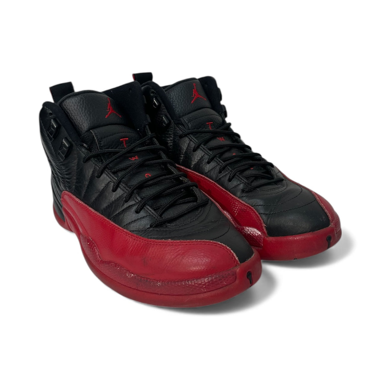 NIKE/Hi-Sneakers/US 7.5/Border/Leather/RED/FLU GAME RETRO 12 view 1