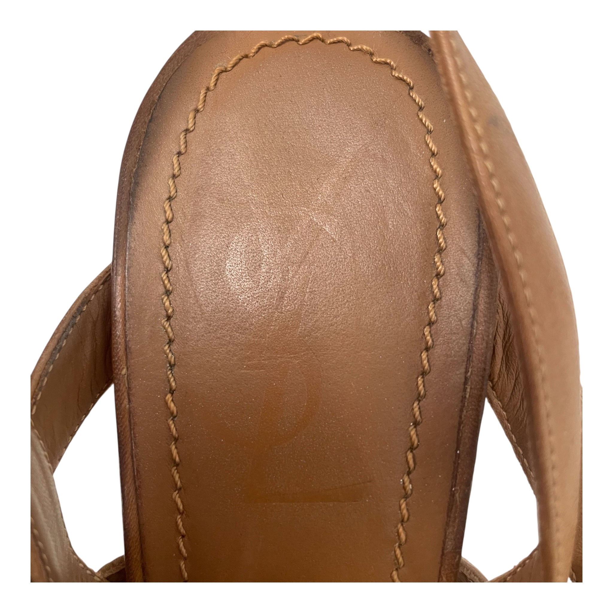 YVES SAINT LAURENT/Heels/US 8/Stripe/Leather/BEG/BRAIDEDTAN view 5