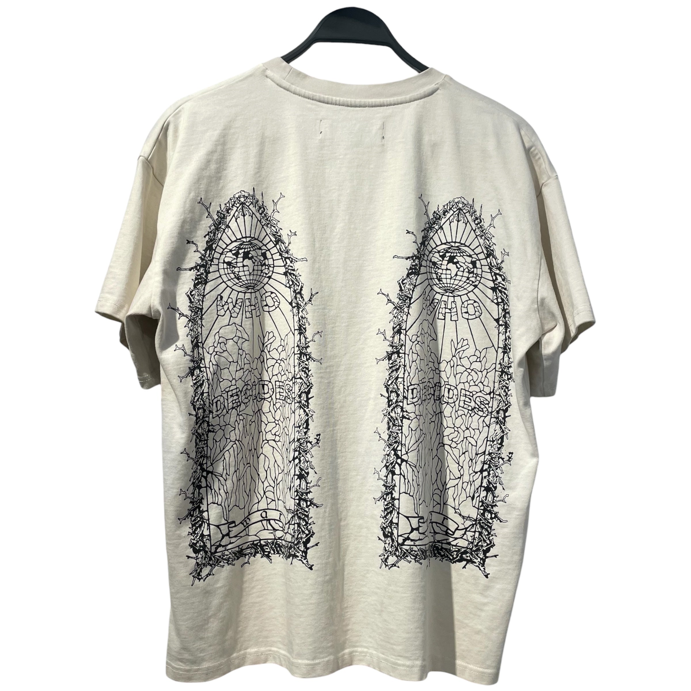 WHO DECIDES WAR/T-Shirt/M/Cotton/WHT/ view 2