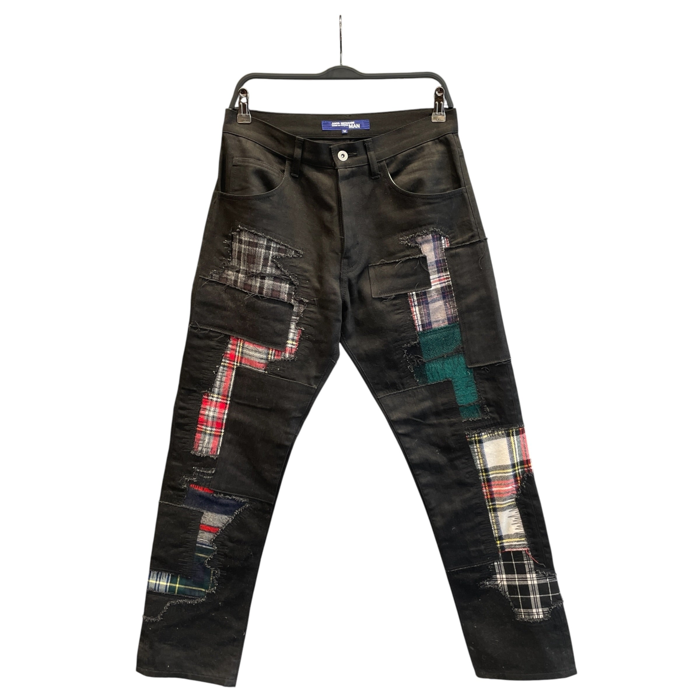 COMME des GARCONS HOMME/Straight Pants/M/Cotton/BLK/patcwork view 1