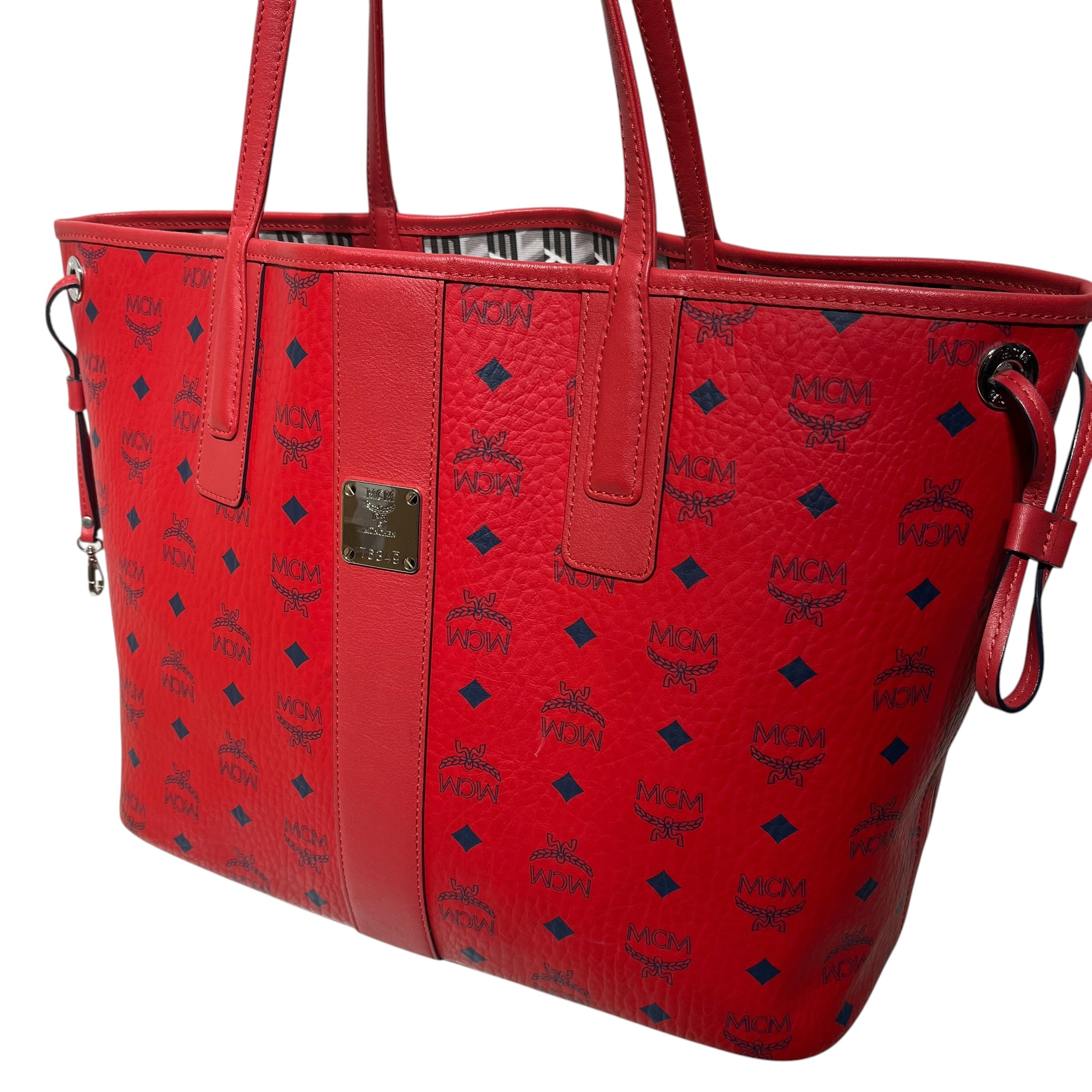 MCM/Tote Bag/Monogram/Leather/PPL/BLUE ON RED view 6