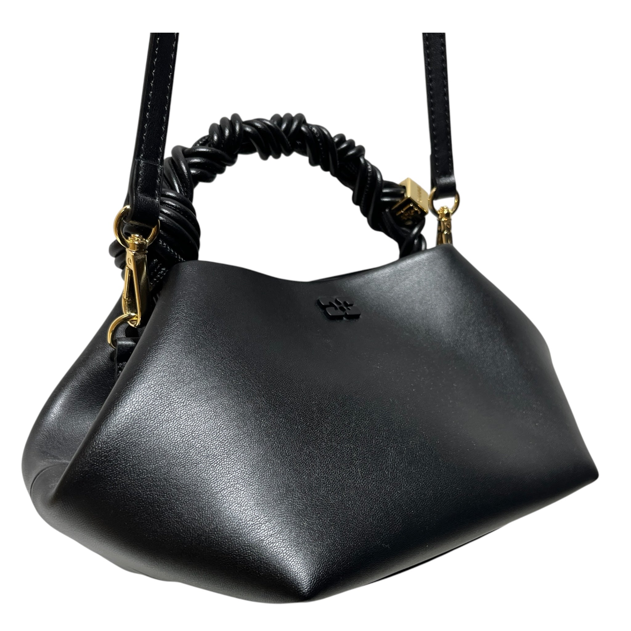 GANNI/Cross Body Bag/Leather/BLK/braided handle view 4