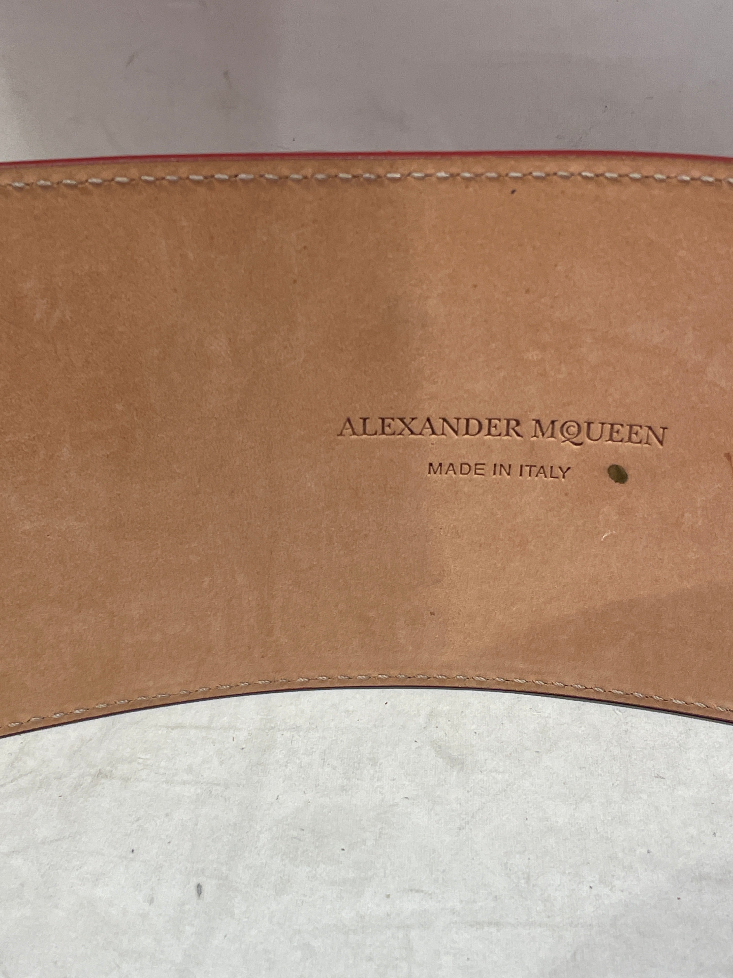 Alexander McQueen/Belt/Leather/RED/BEDAZZLED WIDE BELT view 3