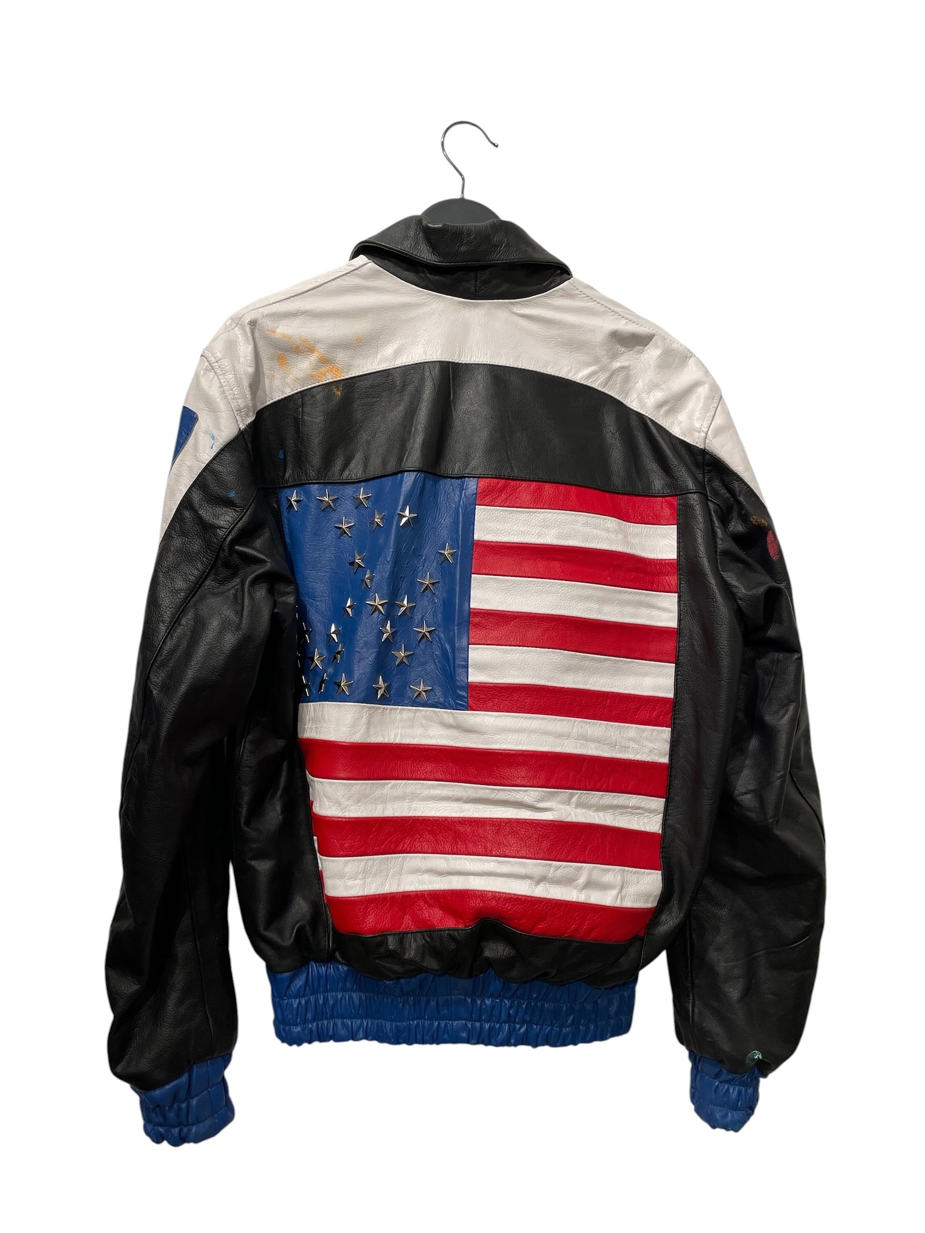 Vintage/Leather Jkt/M/Leather/BLK/All Over Print/USA ALL OVER view 2