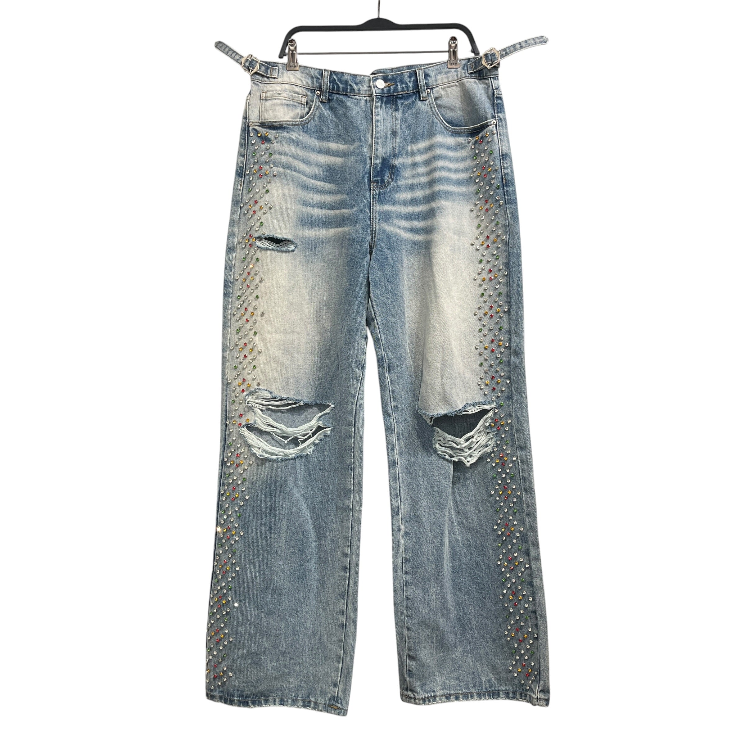 HMDD(Happy Memories Don't Die)/Pants/Denim/IDG/colorful rhinstones view 1