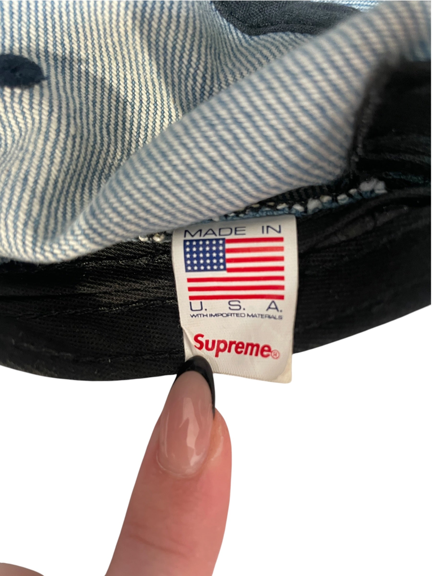 Supreme/Hat/OS/Denim/IDG/M's/DENIM BOX LOGO CAP view 3