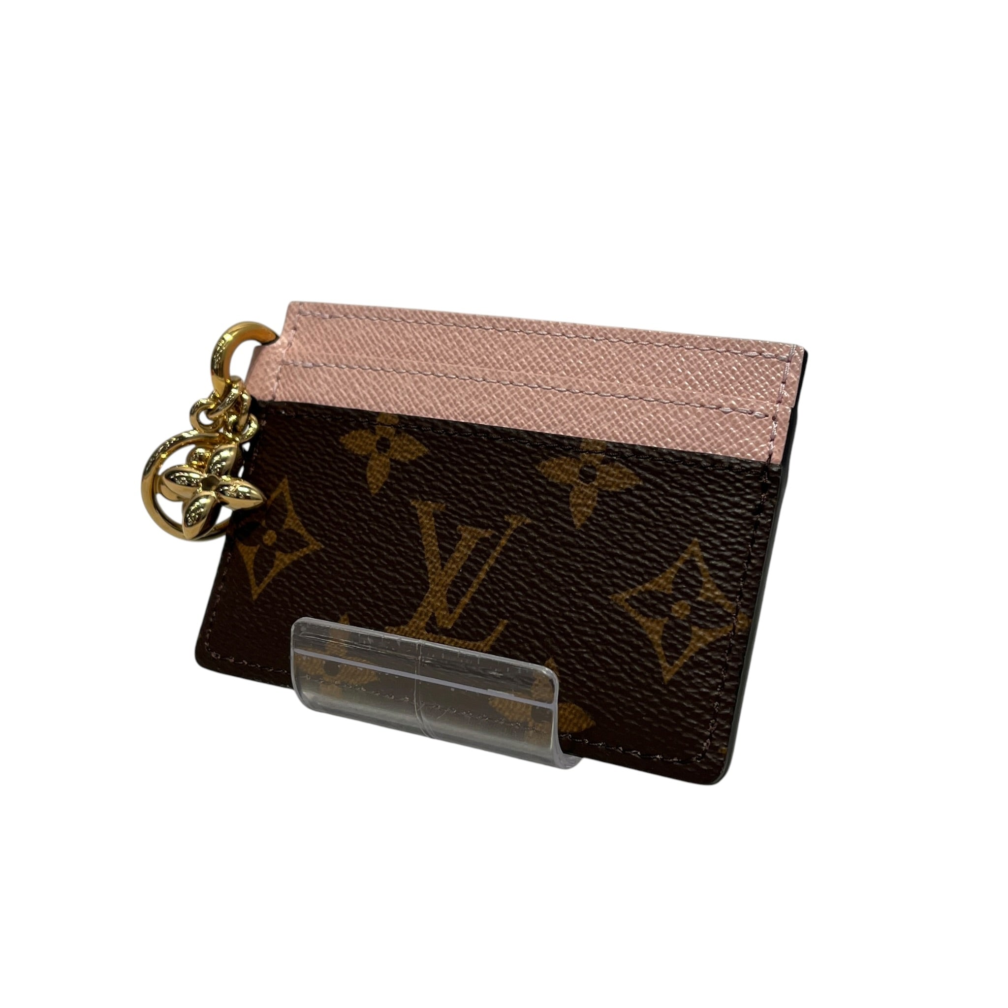 LOUIS VUITTON/Coin Wallet/Monogram/Leather/BRW/L's/MONOGRAM CARDHOLDER/CHARMS/PNK view 1