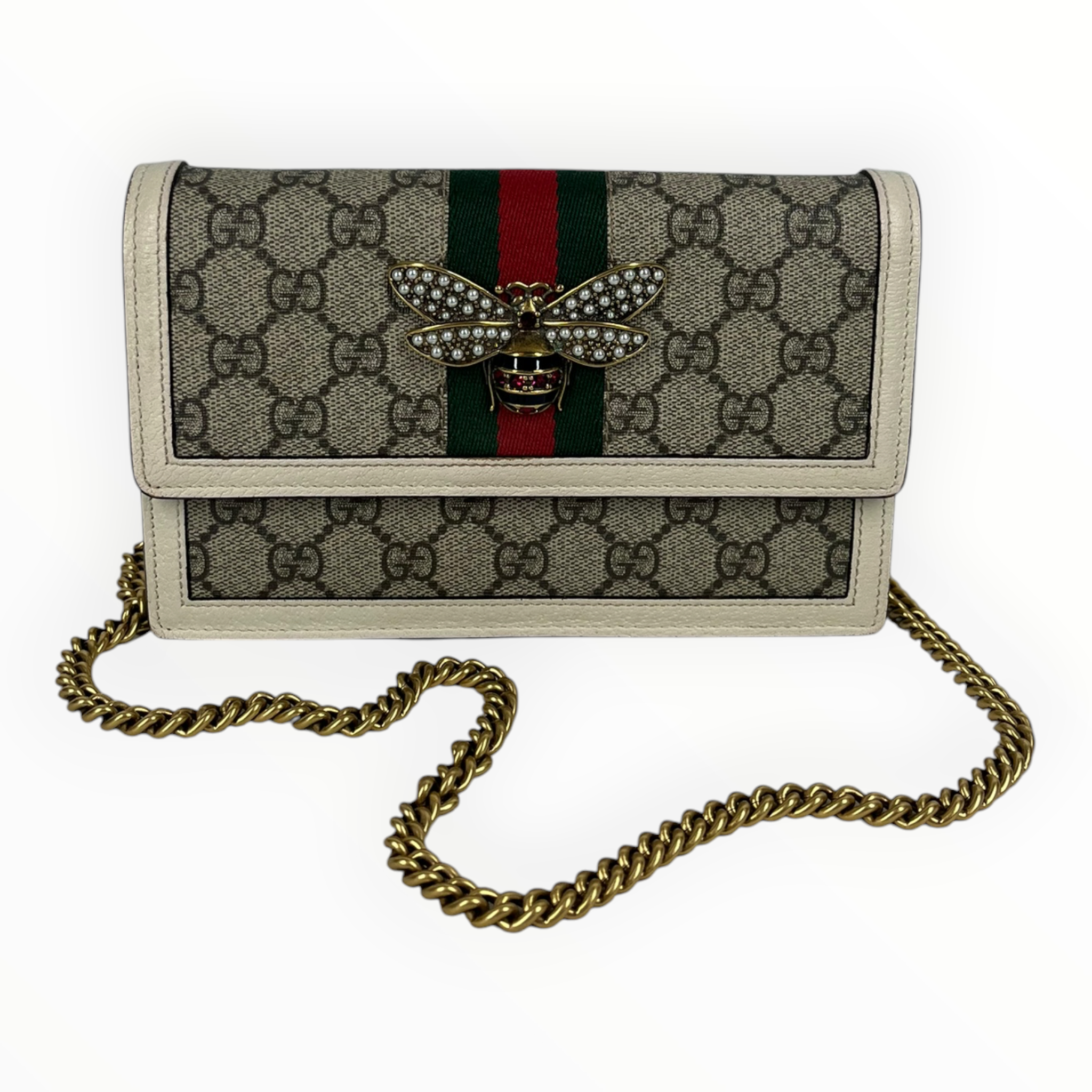 GUCCI/Long Wallet/Monogram/Leather/BEG/L's/GG Supreme Queen MargaretCross view 1