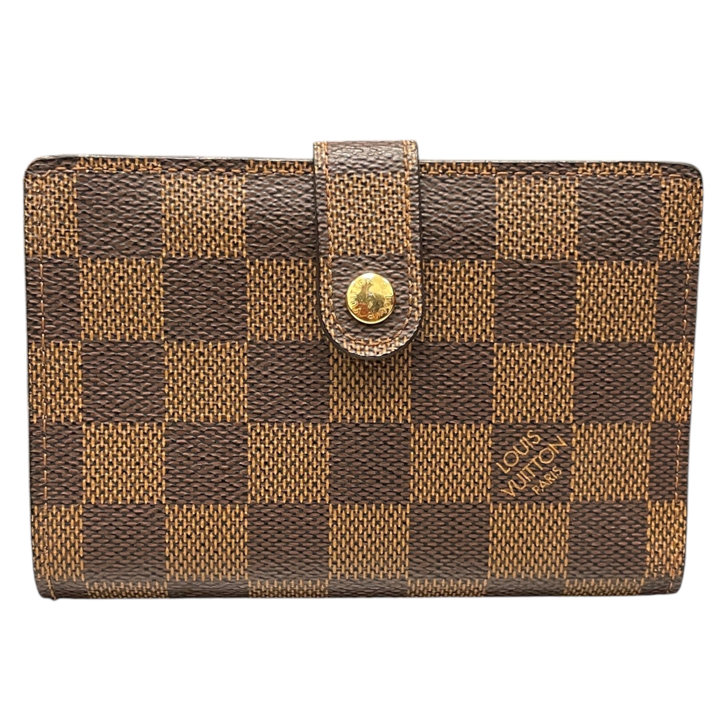 LOUIS VUITTON/Bifold Wallet/All Over Print/Leather/BRW/L's/DAMIER EBENE VIENNOIS/KISSLOCK view 1