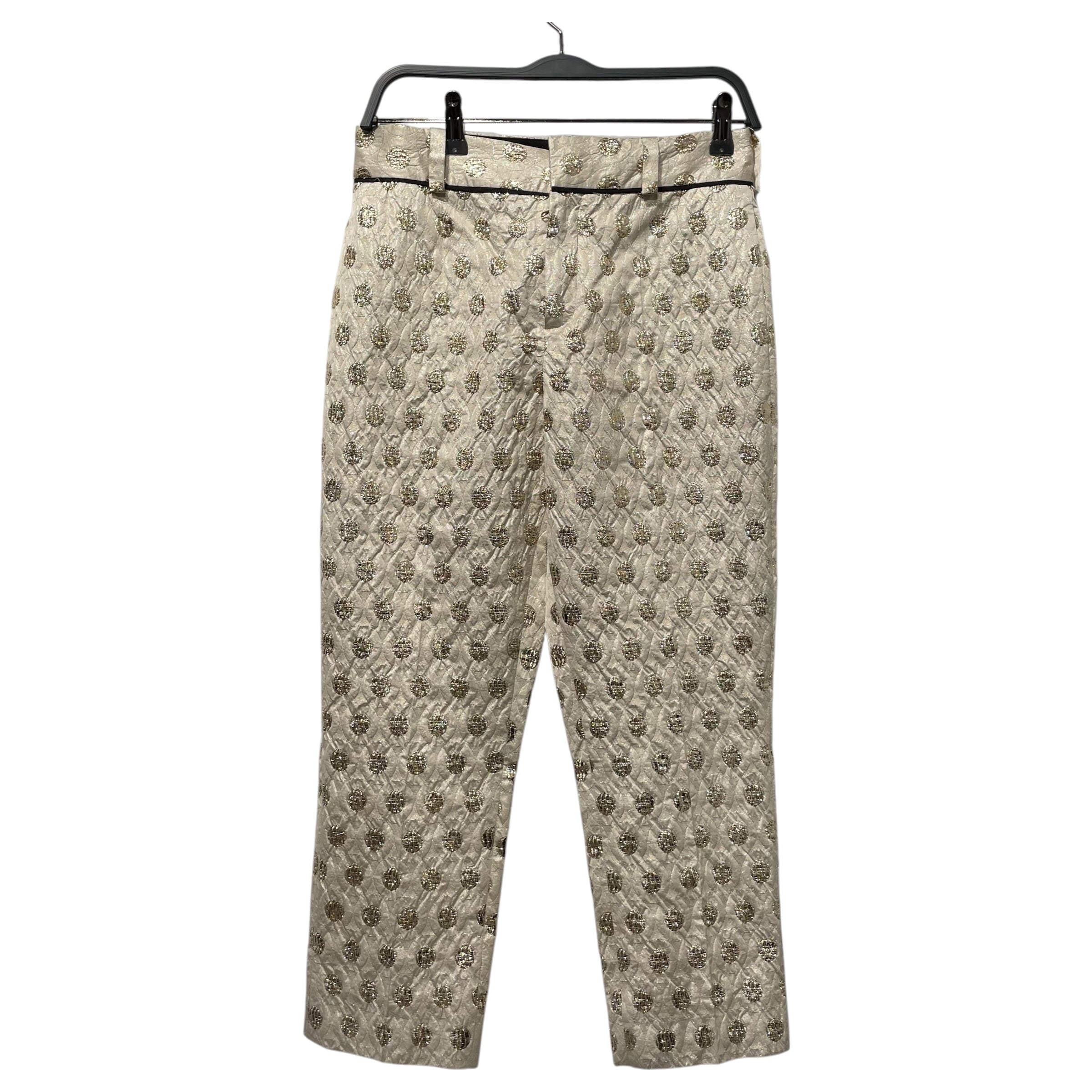 MARNI/Straight Pants/38/Polka dot/Polyester/CRM/METALLIC POLKA DOTS 2013 NWT view 1
