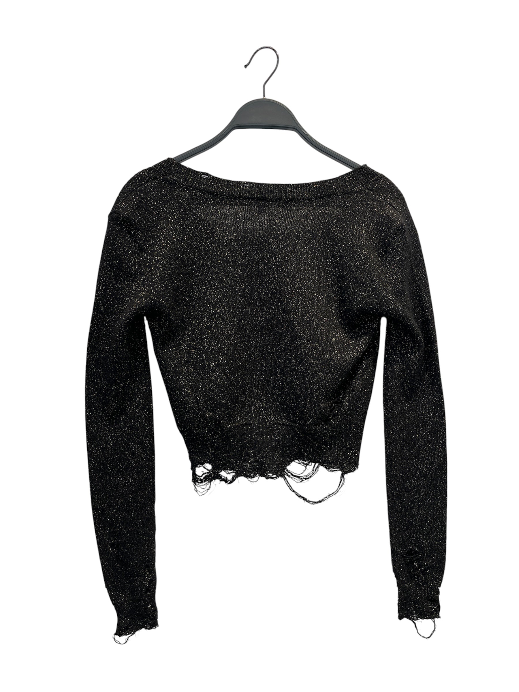 R13/Cardigan/XS/Glitter/Cotton/BLK/Black Glitter Baby Cardigan view 2