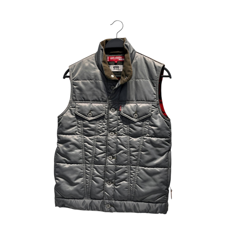 JUNYA WATANABE COMME des GARCONS/Puffer Vest/S/Polyester/GRN/RED PLAID INTERIOR