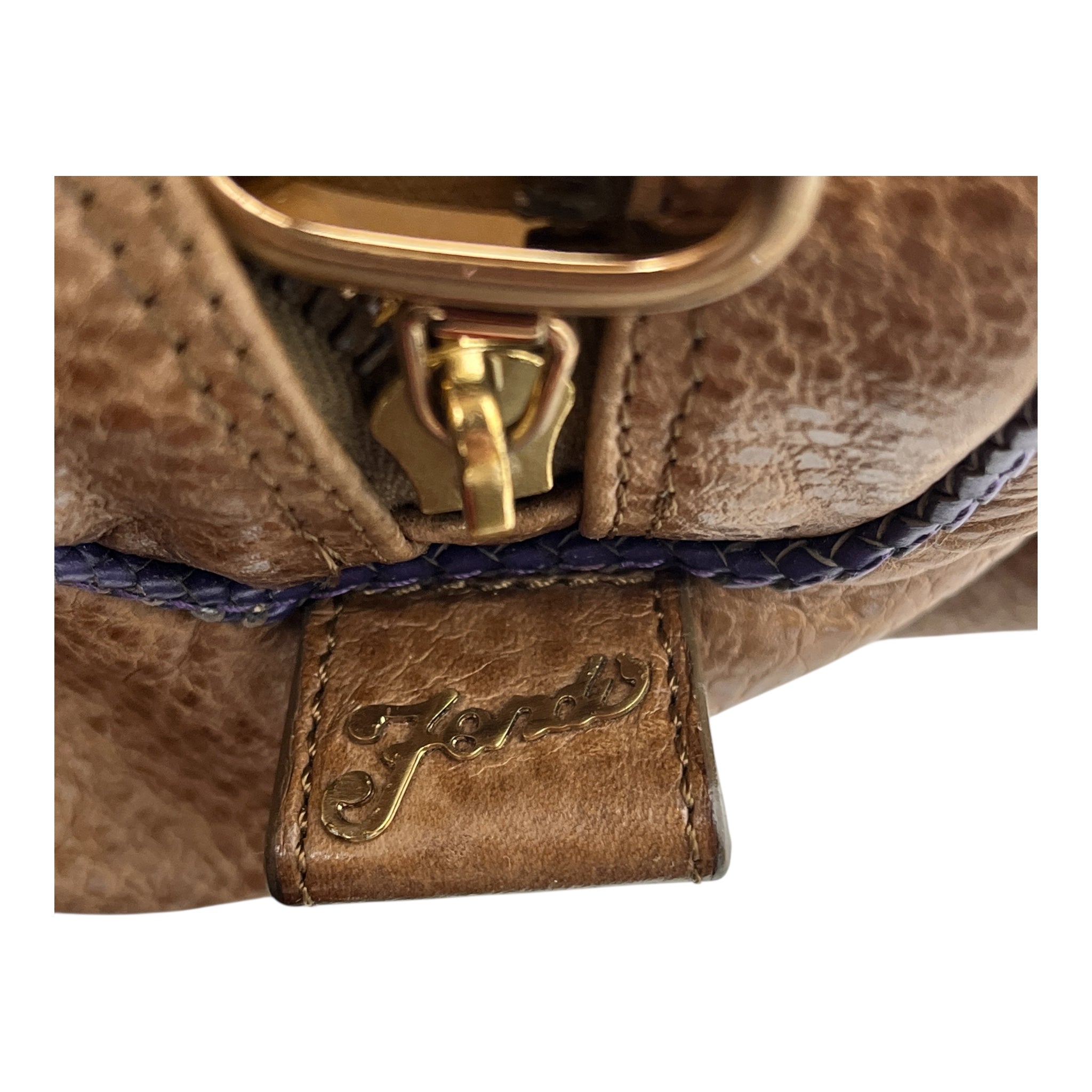 FENDI/Hand Bag/Leather/BRW/spy bag purple handle view 6