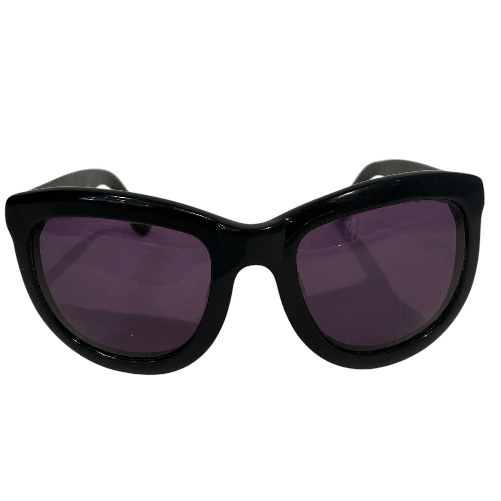 LINDA FARROW/Sunglasses/Plastic/BLK/PURPLE LENS view 1