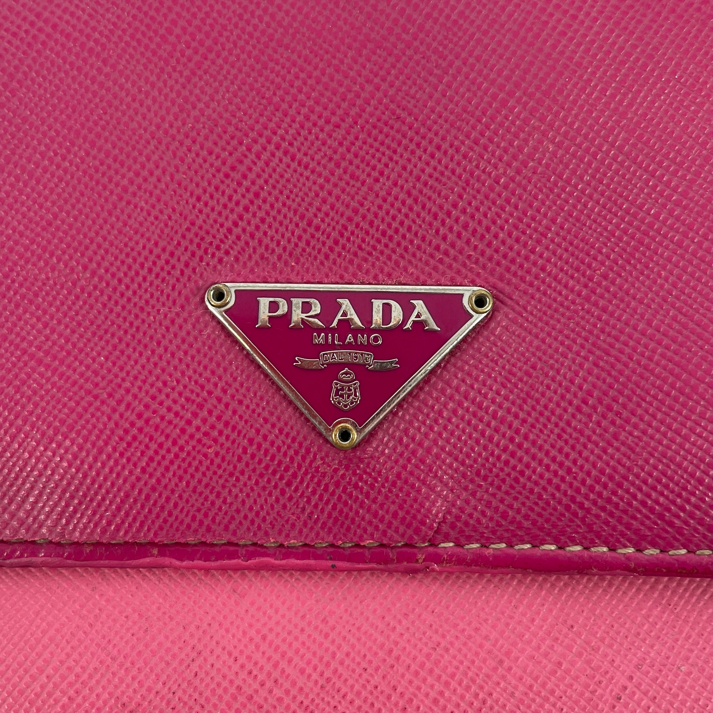 PRADA/Trifold Wallet/Leather/PNK/TWO TONE SAFFIANO LEATHER view 4