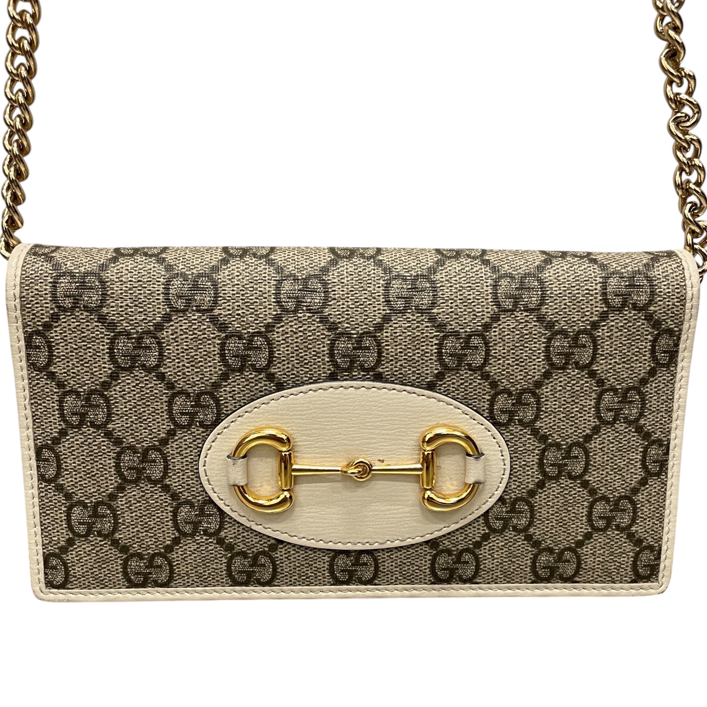 GUCCI/Cross Body Bag/Monogram/Leather/KHK/HORSEBIT WALLET ON CHAIN view 2