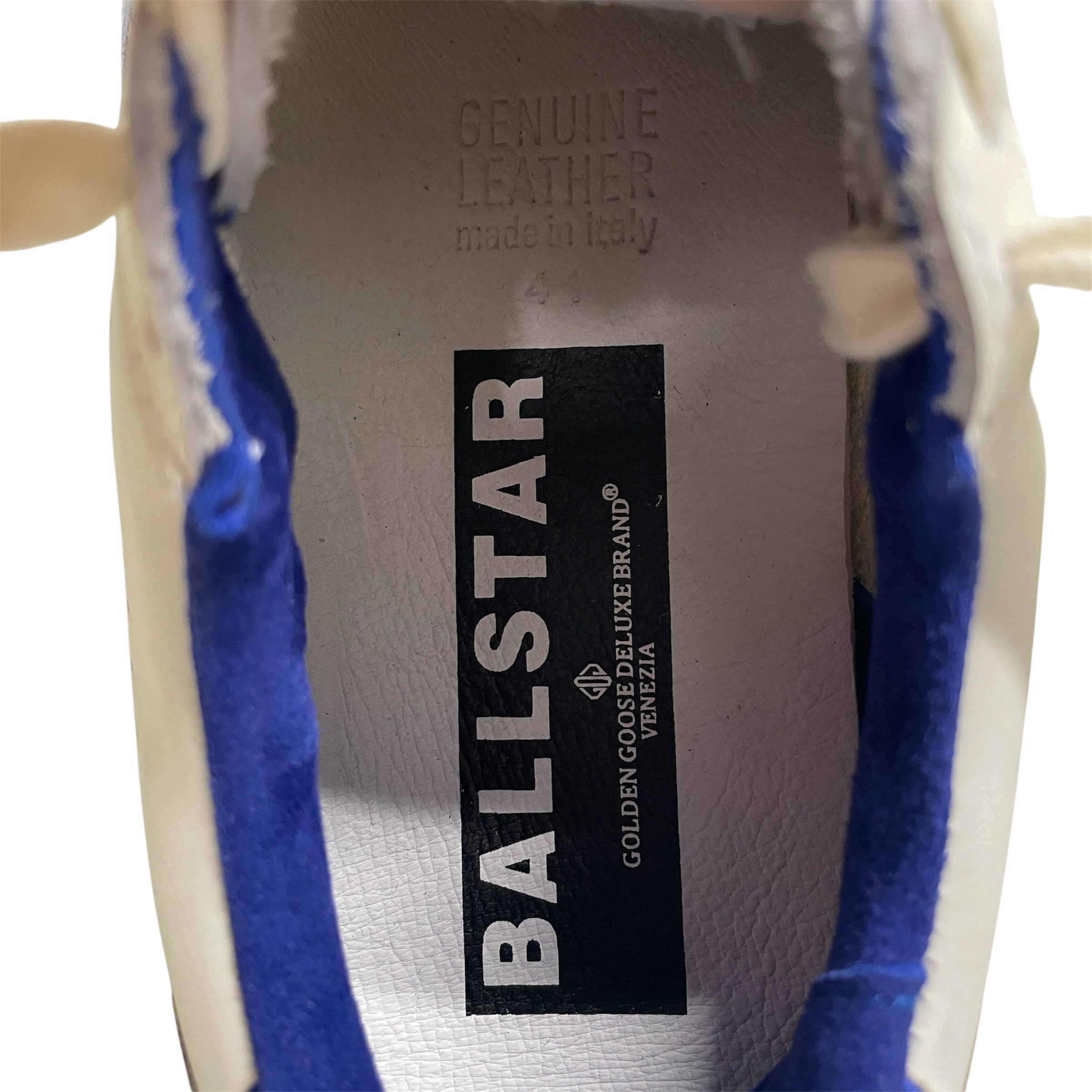 GOLDEN GOOSE/Low-Sneakers/US 8/Leather/WHT/BLUE STAR  ON SIDES view 3
