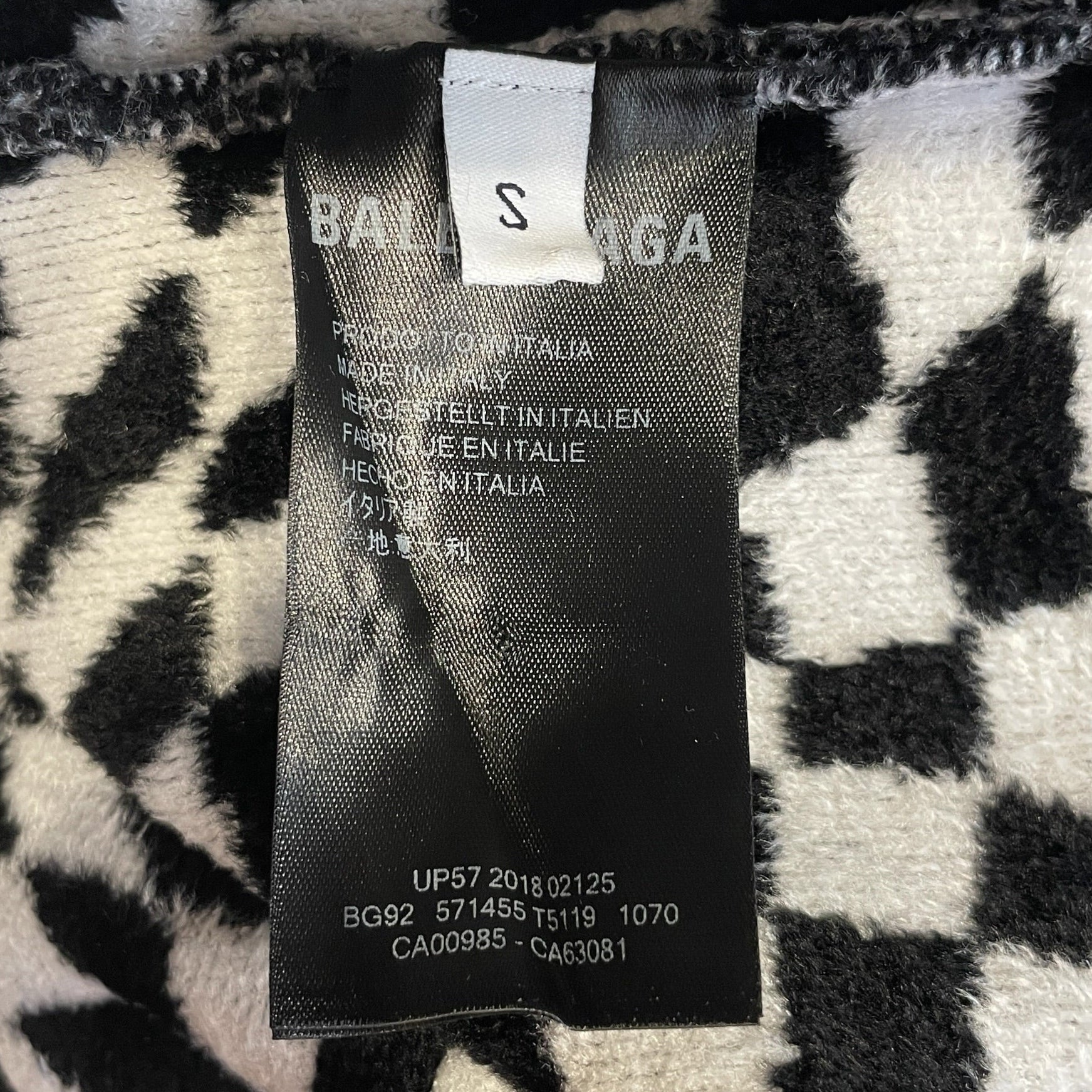 BALENCIAGA/Sweater/S/Hombre Check/Rayon/BLK/2018 WARPED CHECKERBOARD view 4