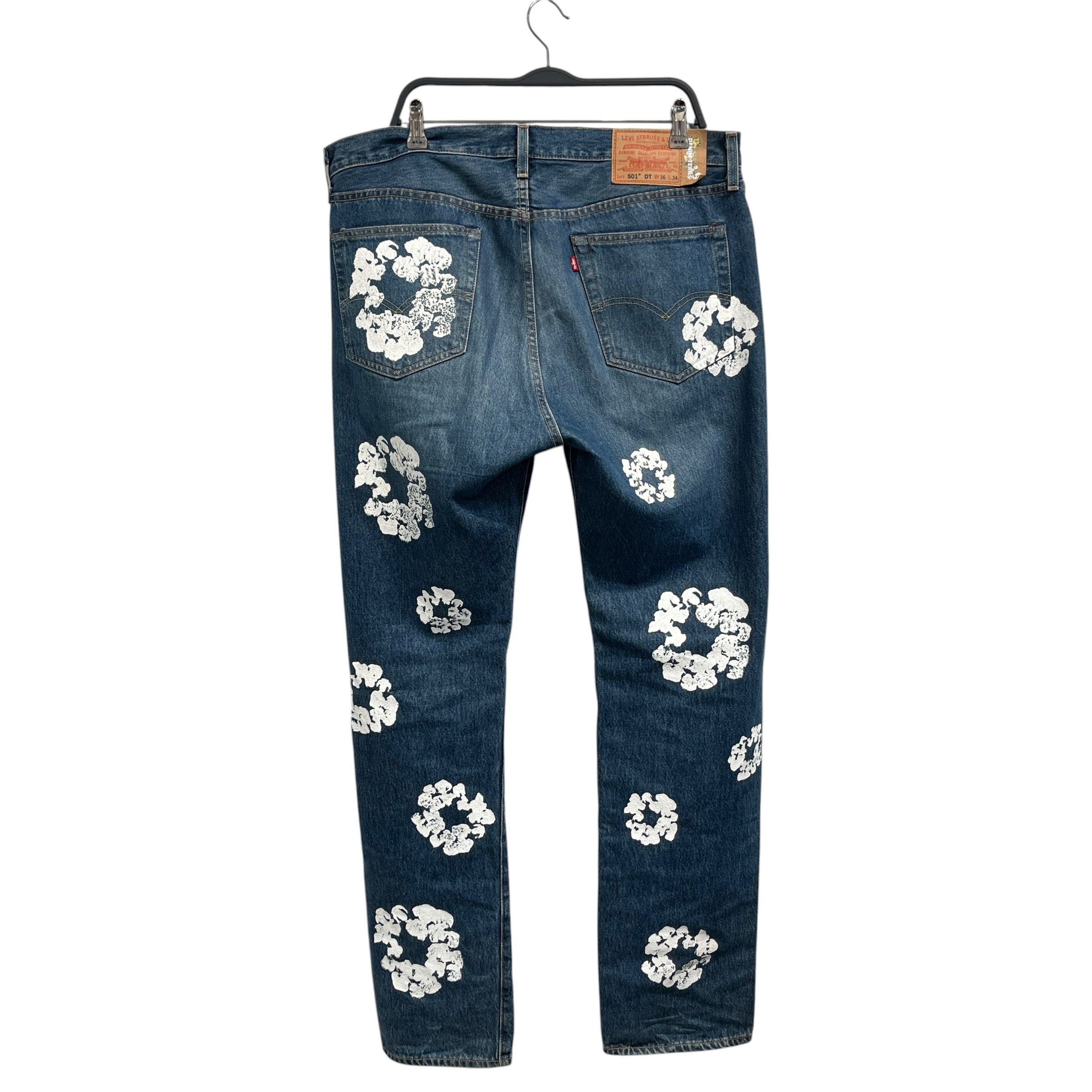 DENIM TEARS/Levi's/Straight Pants/36/Denim/IDG/All Over Print/cotton wreath view 2