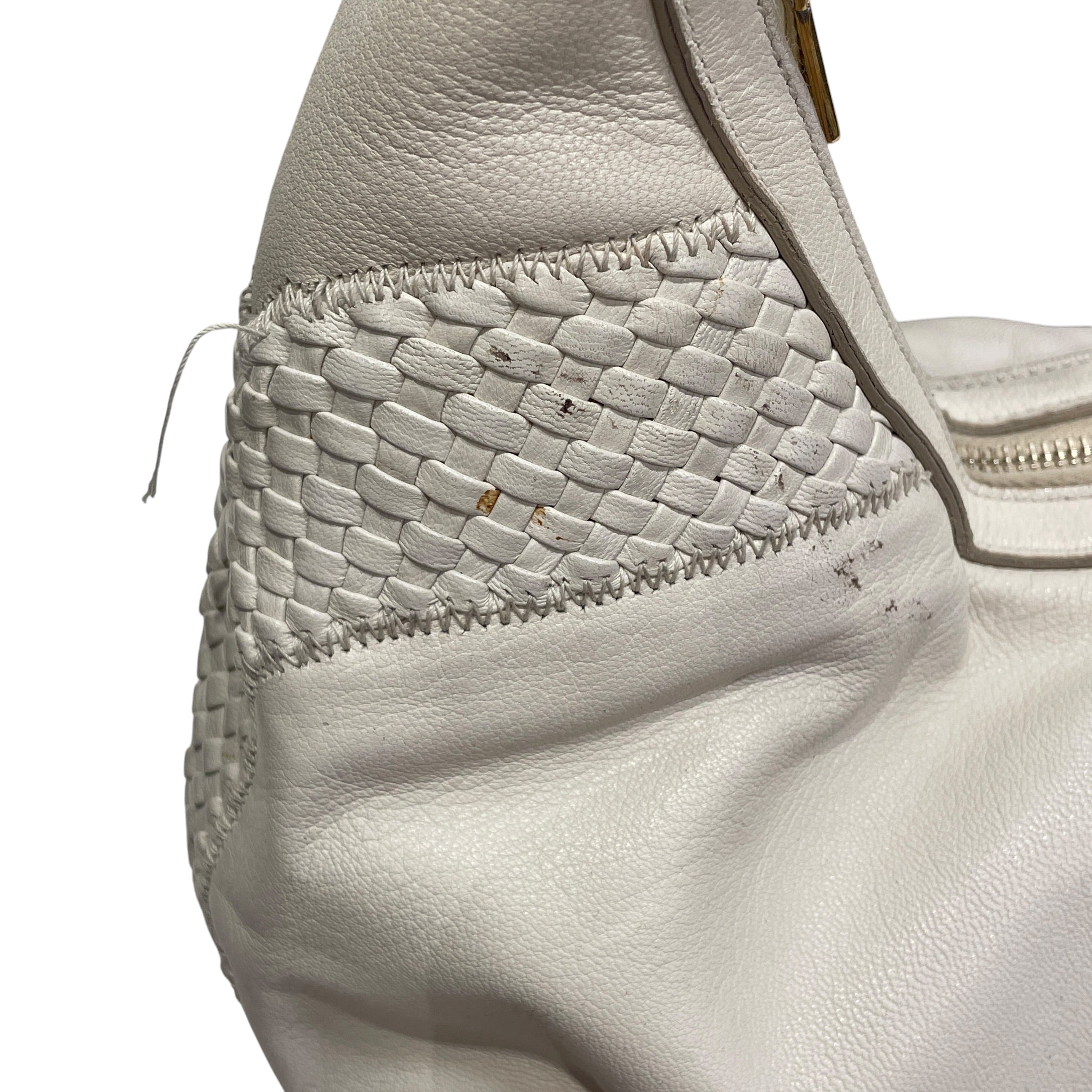 YVES SAINT LAURENT/Hand Bag/Leather/WHT/HOBO BAG view 4