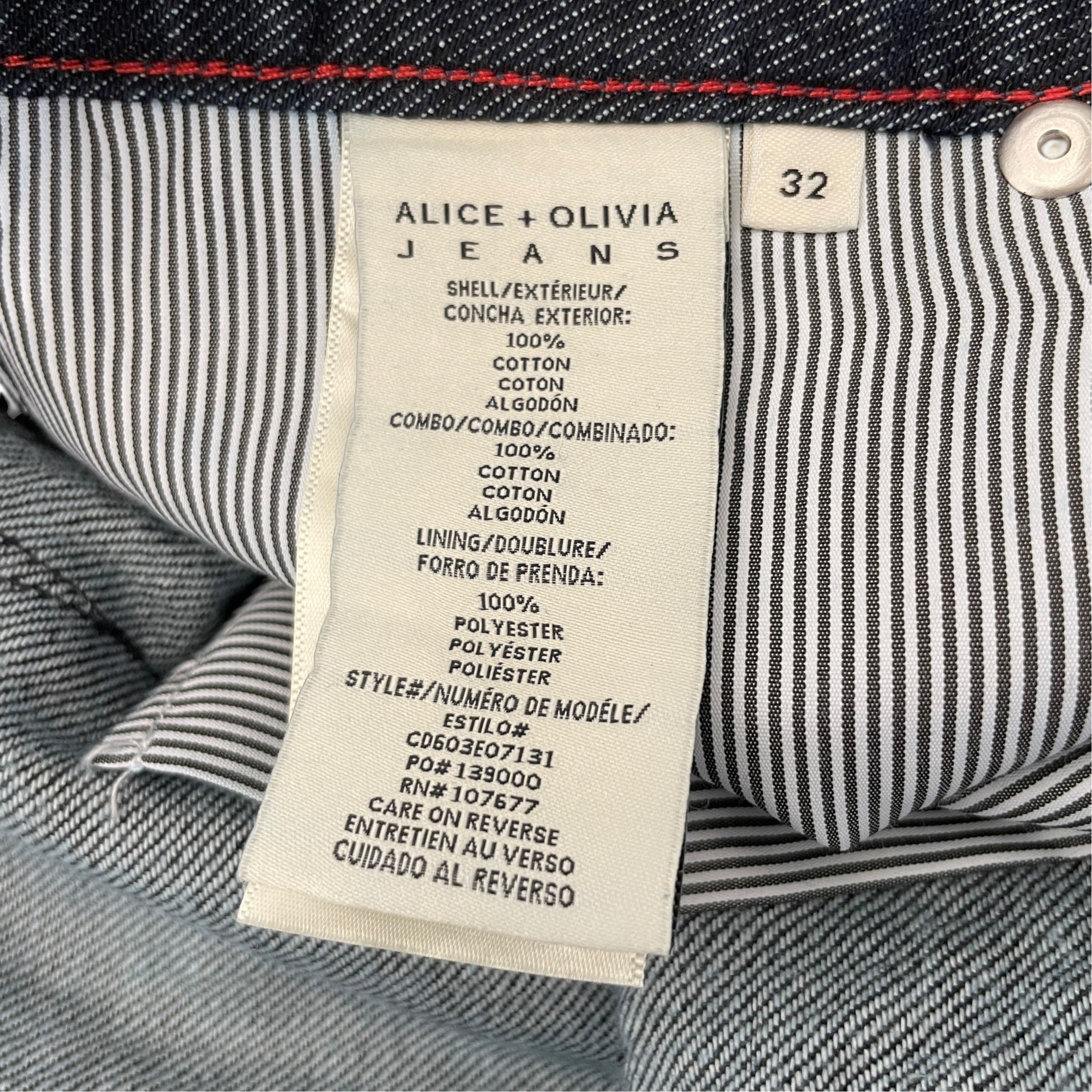alice+olivia/Pants/32/Denim/NVY/EMBELLISHED view 4