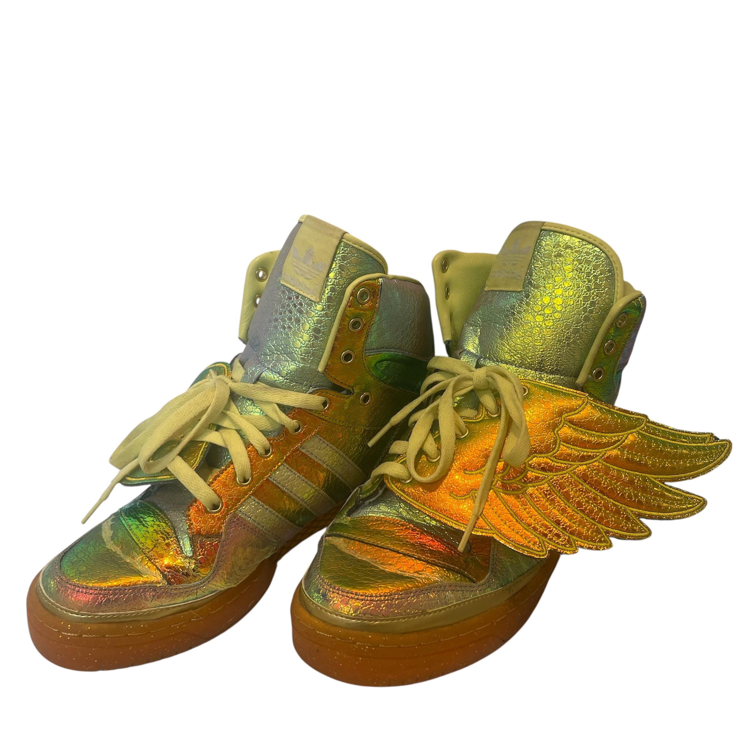 adidas/Hi-Sneakers/US 10.5/Glitter/Leather/MLT/Jeremy Scott Foil Wing view 3