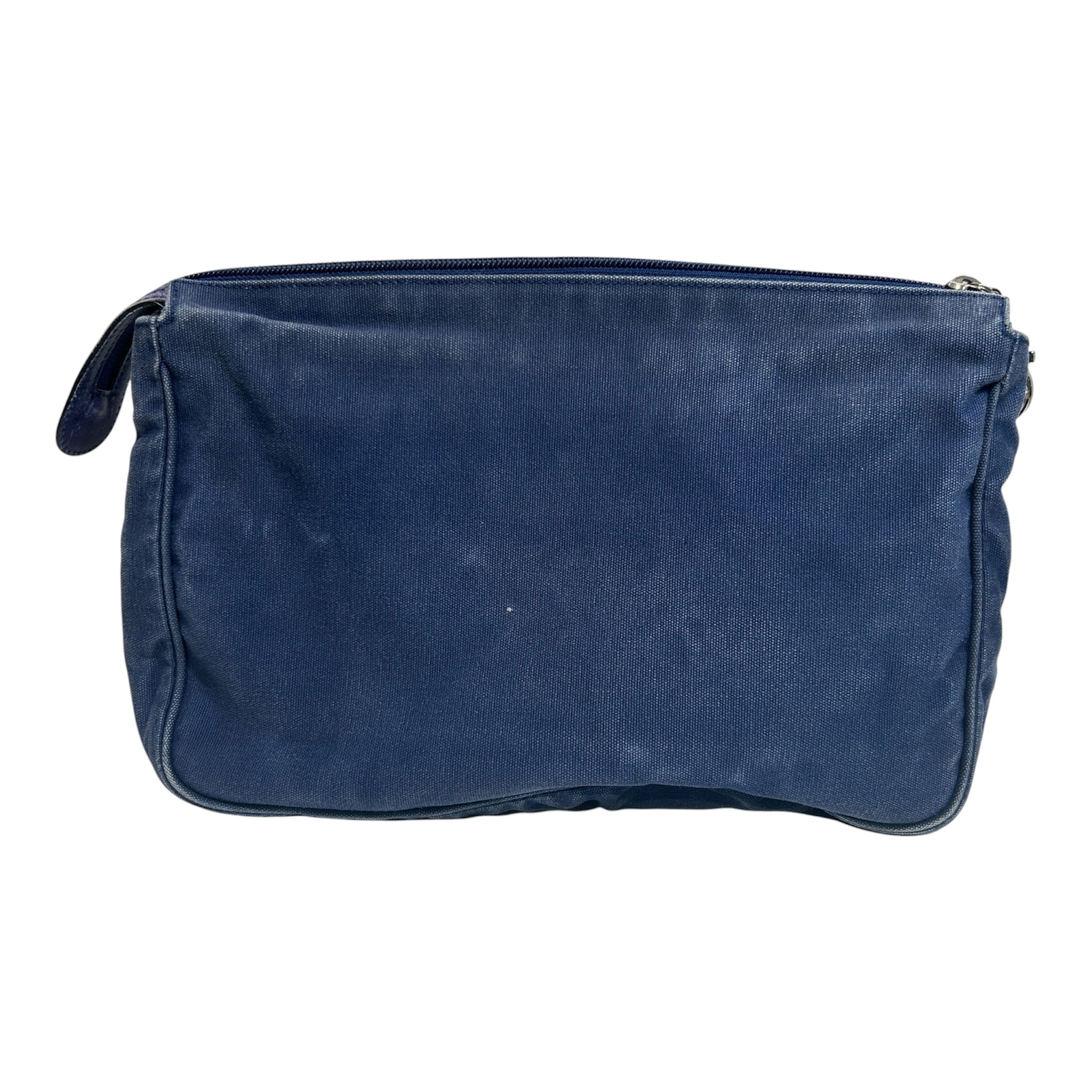 Salvatore Ferragamo/Pouch/Cotton/NVY/silver hardware view 2