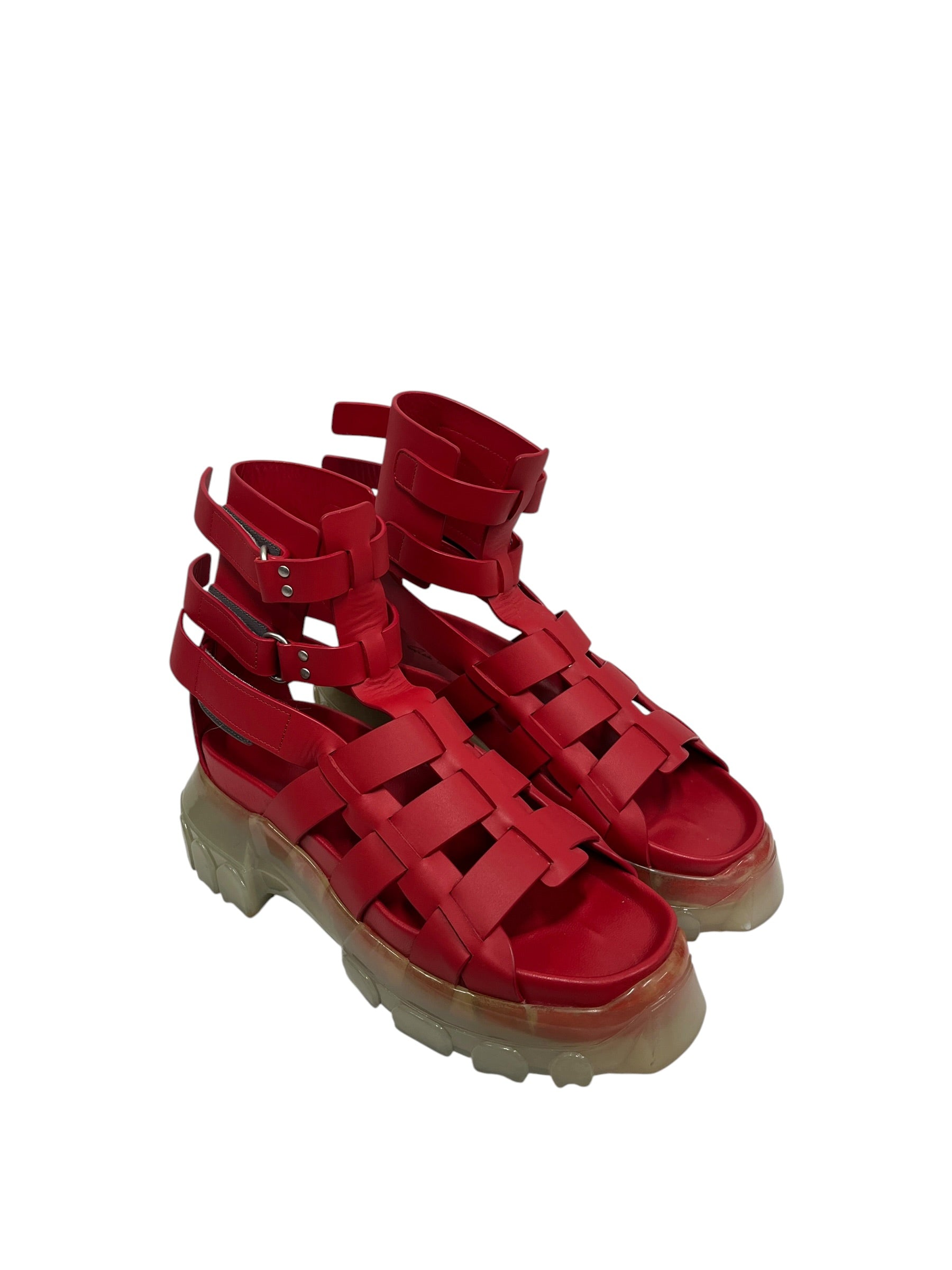 Rick Owens/Sandals/EU 41/Leather/RED/Hiking Tractor Sandals view 1