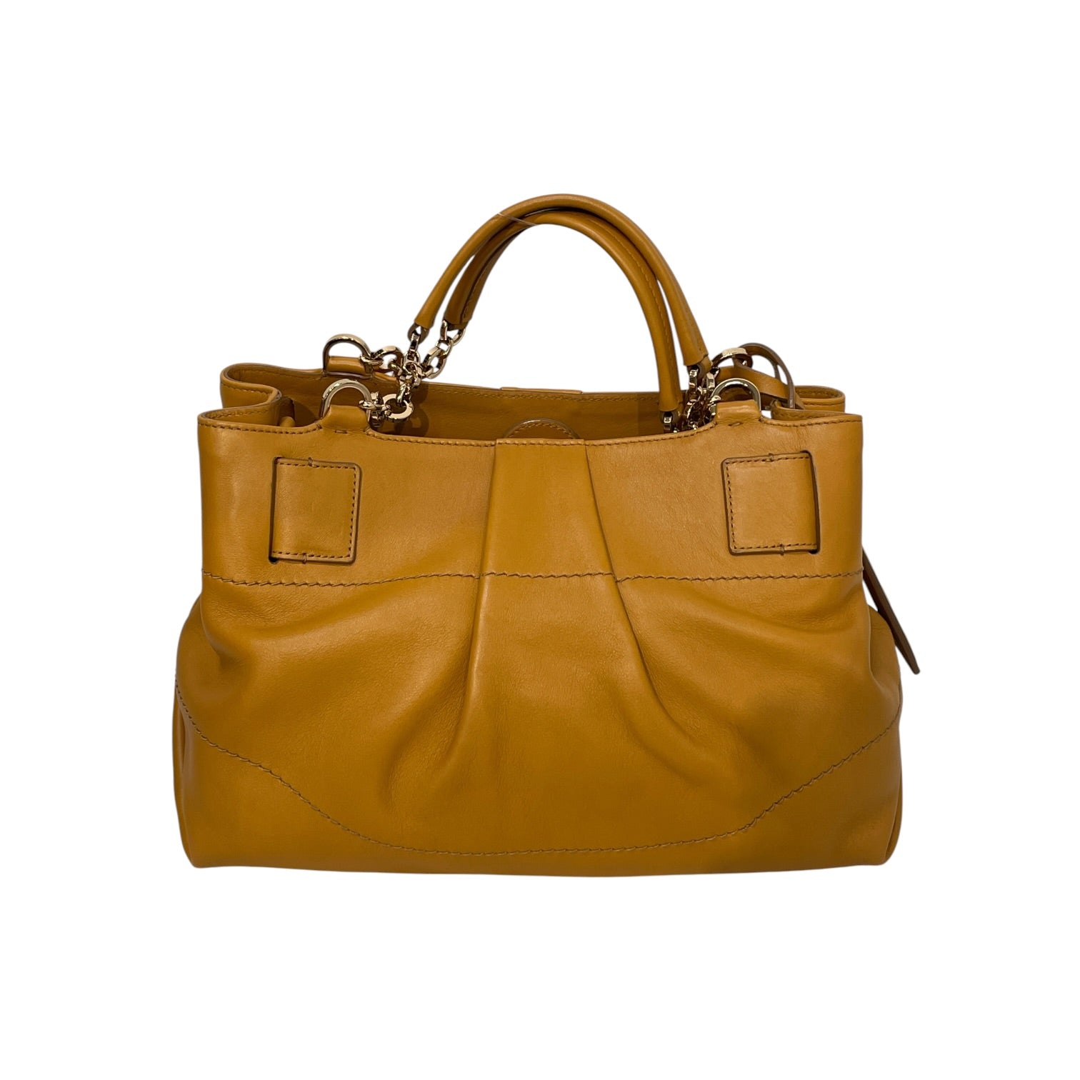 Salvatore Ferragamo/Tote Bag/Leather/YEL/Gancini W Gold Chain view 2