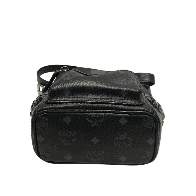MCM/Backpack/Monogram/Leather/BLK/MINI BACKPACK