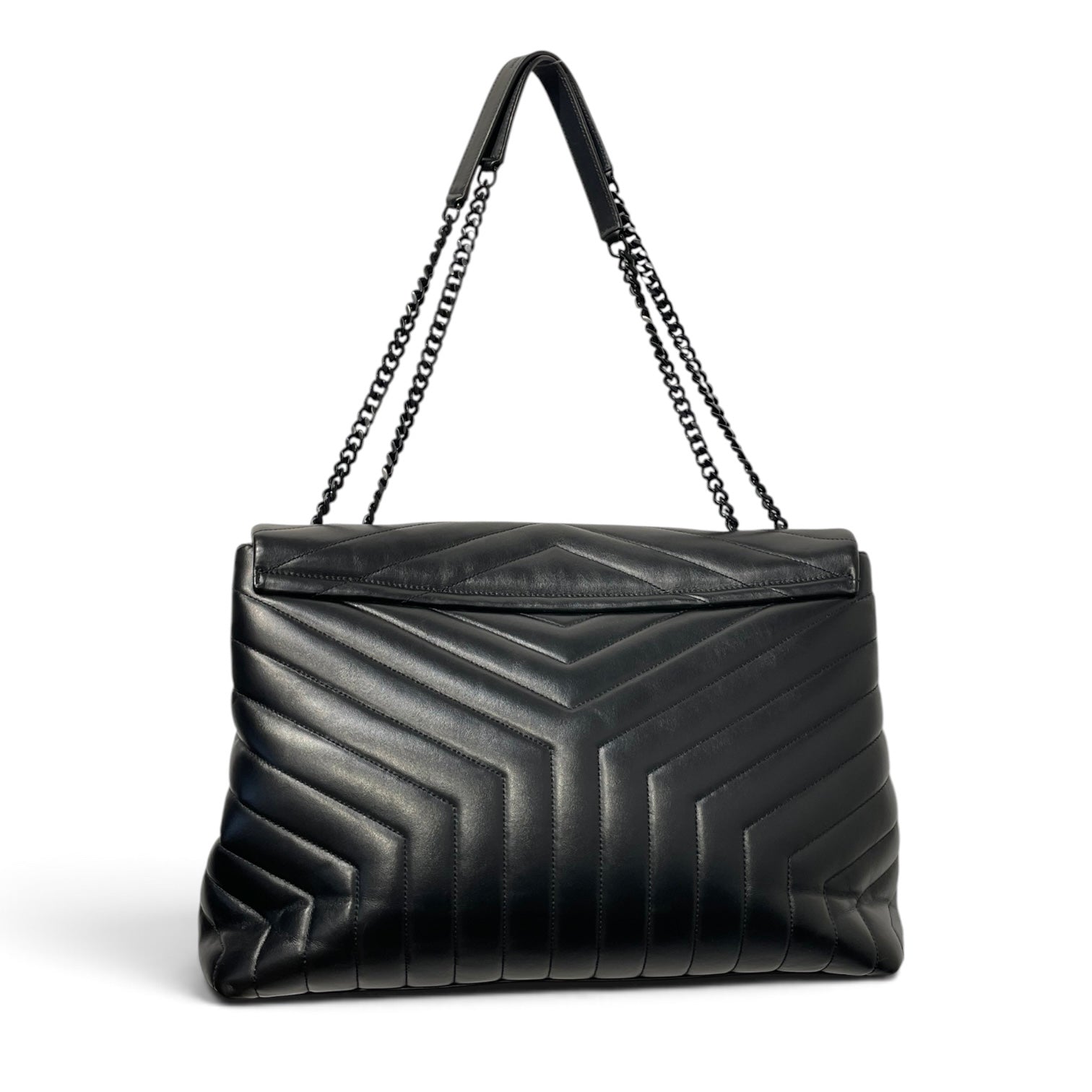 YVES SAINT LAURENT/Cross Body Bag/Leather/BLK/LG Loulou Quilted BLK Hardware view 8