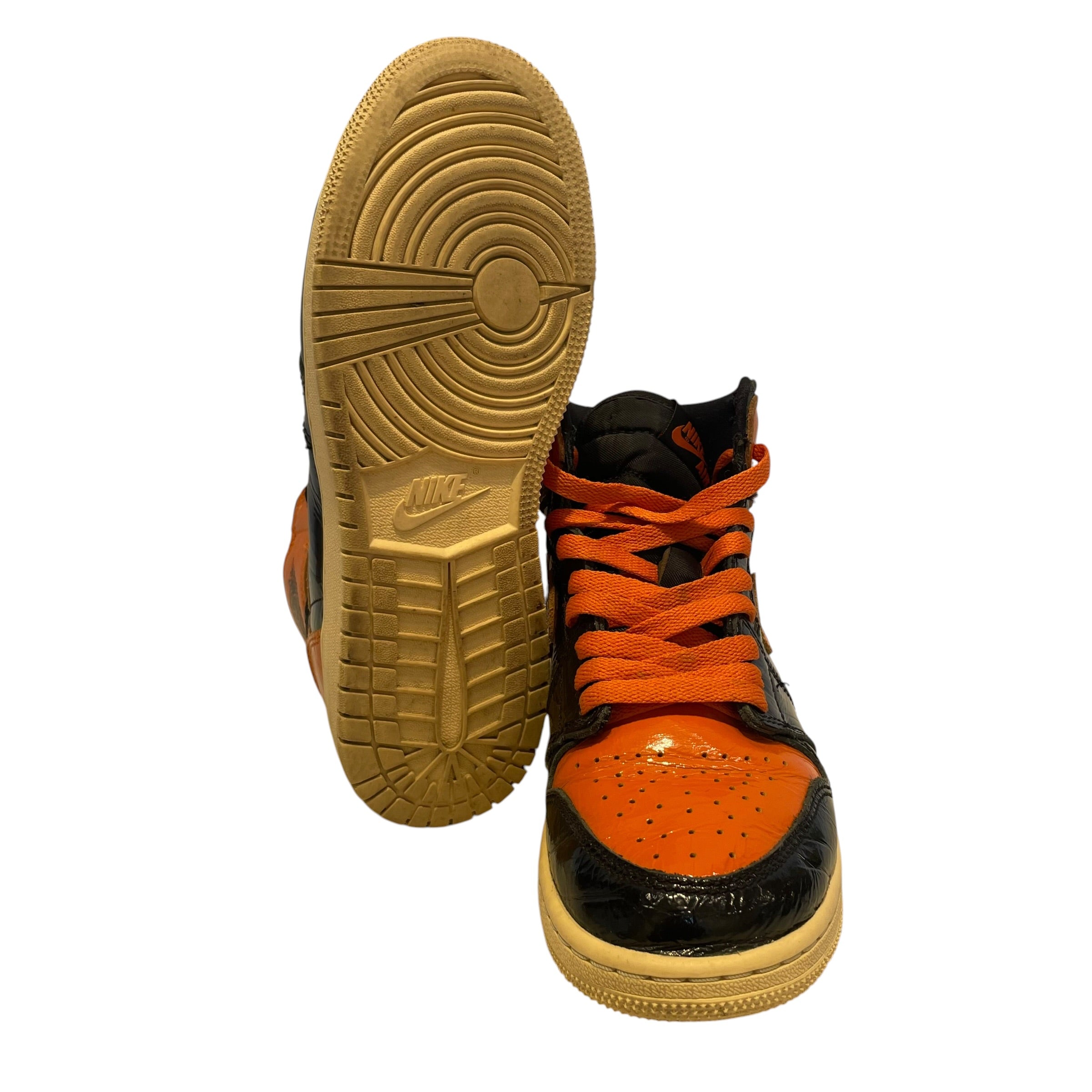 NIKE/Hi-Sneakers/US 7/ORN/jordan retro orange and black view 3