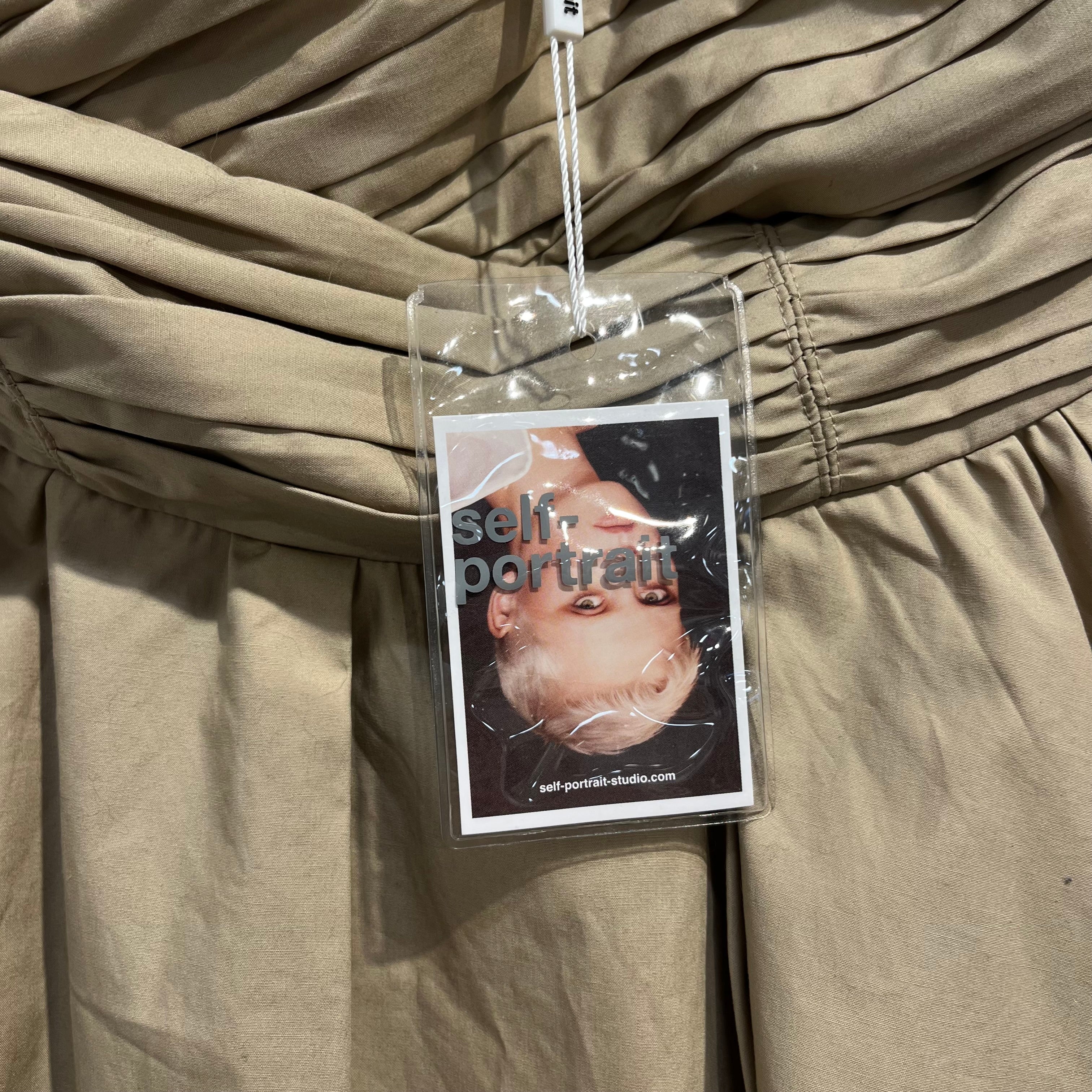 self-portrait/Blouse/4/Cotton/BEG/PLEATED OFF SHOULDER view 4