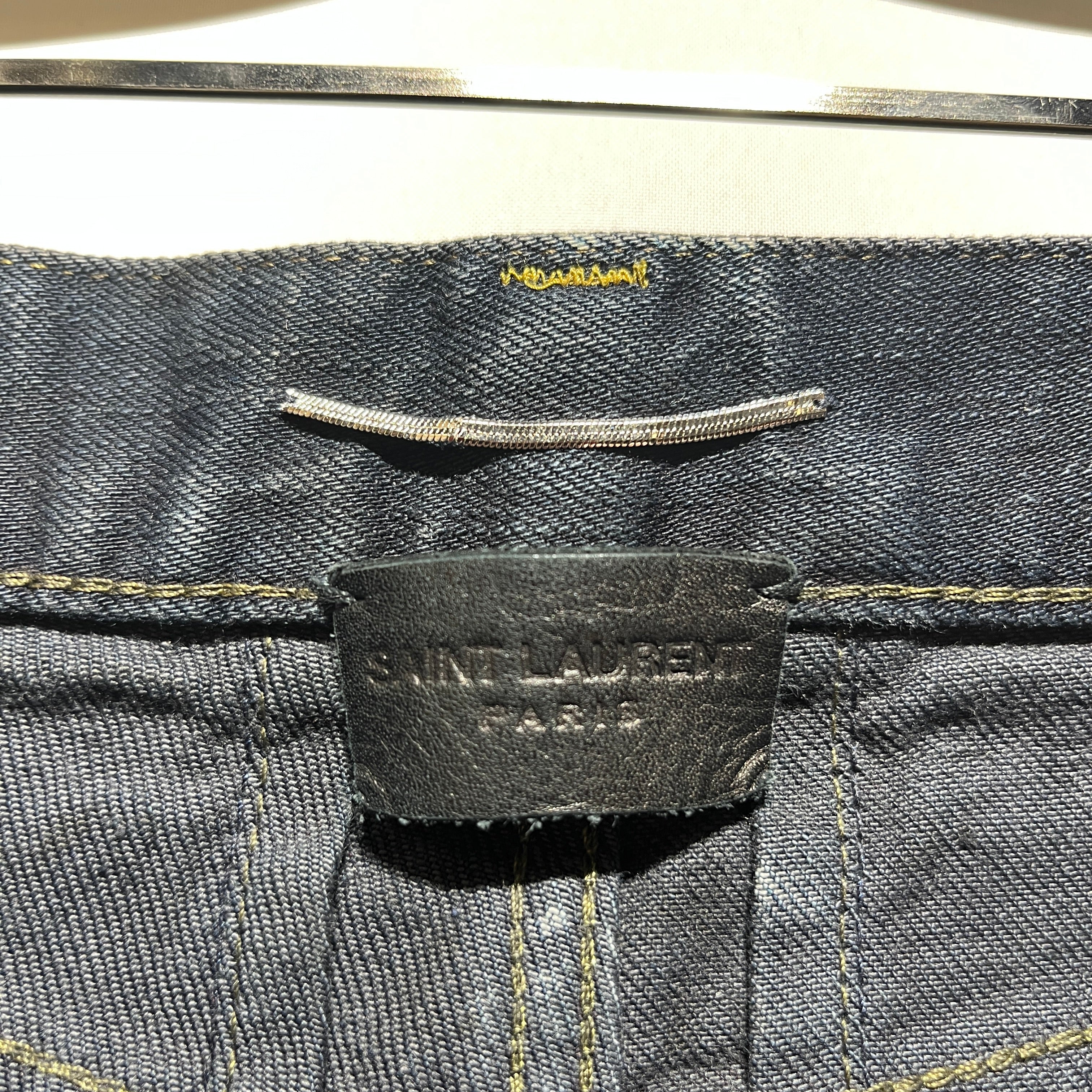 SAINT LAURENT/Skinny Pants/28/Denim/BLK/Distressed/All Over Print/hedi 2013 marble dye view 4