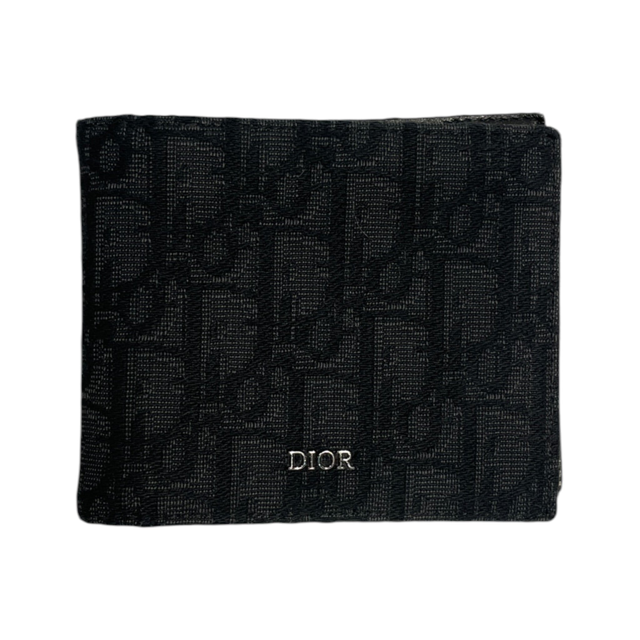 Christian Dior/Bifold Wallet/Monogram/BLK/M's/oblique jacquard bi fold view 1