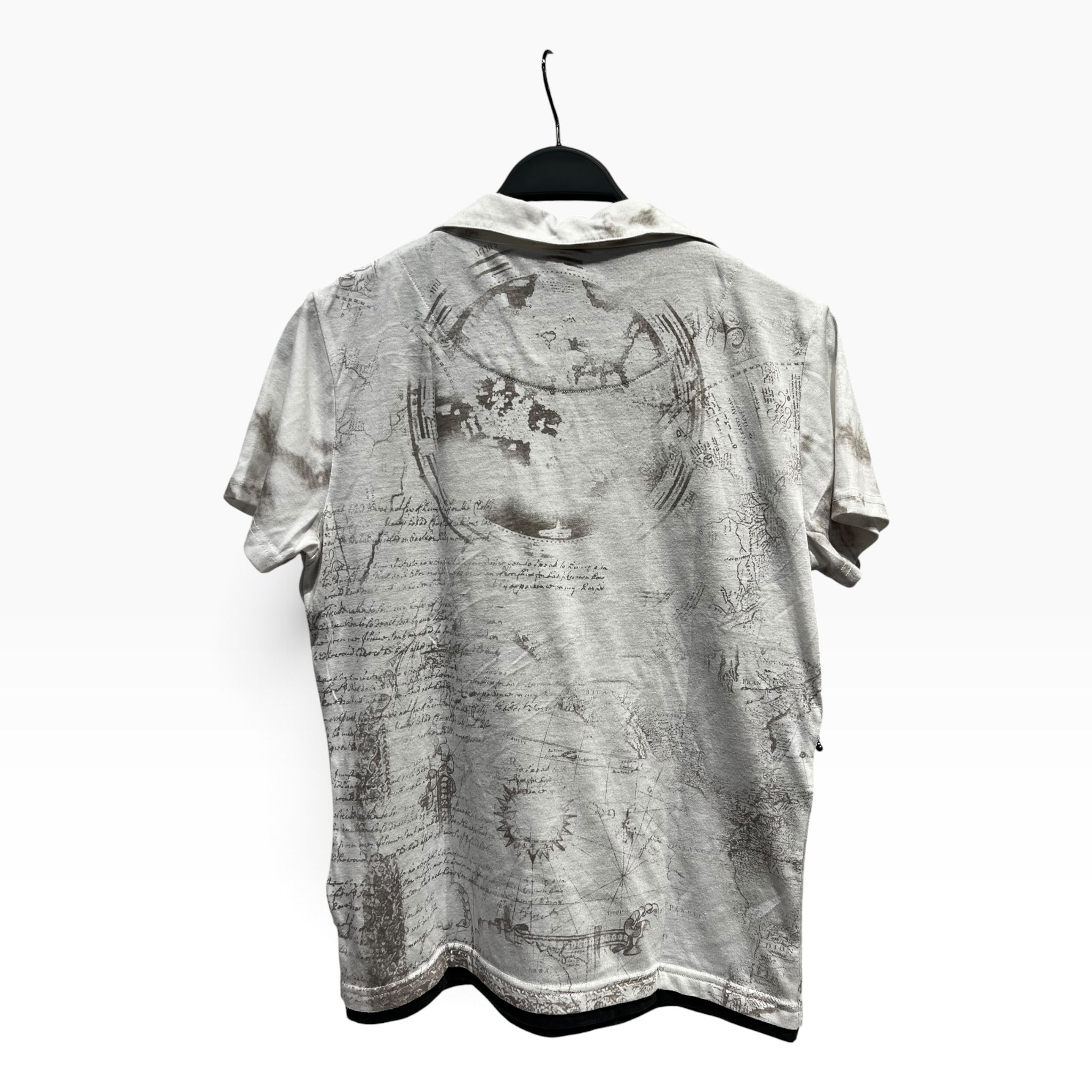 in the attic/Polo Shirt/L/Polyester/WHT/All Over Print/Cursive Poem Double Layer view 2