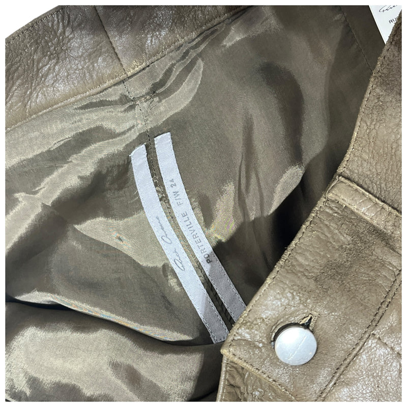 Rick Owens/Shorts/34/Leather/KHK/STEFAN CARGO/ PORTERVILLE