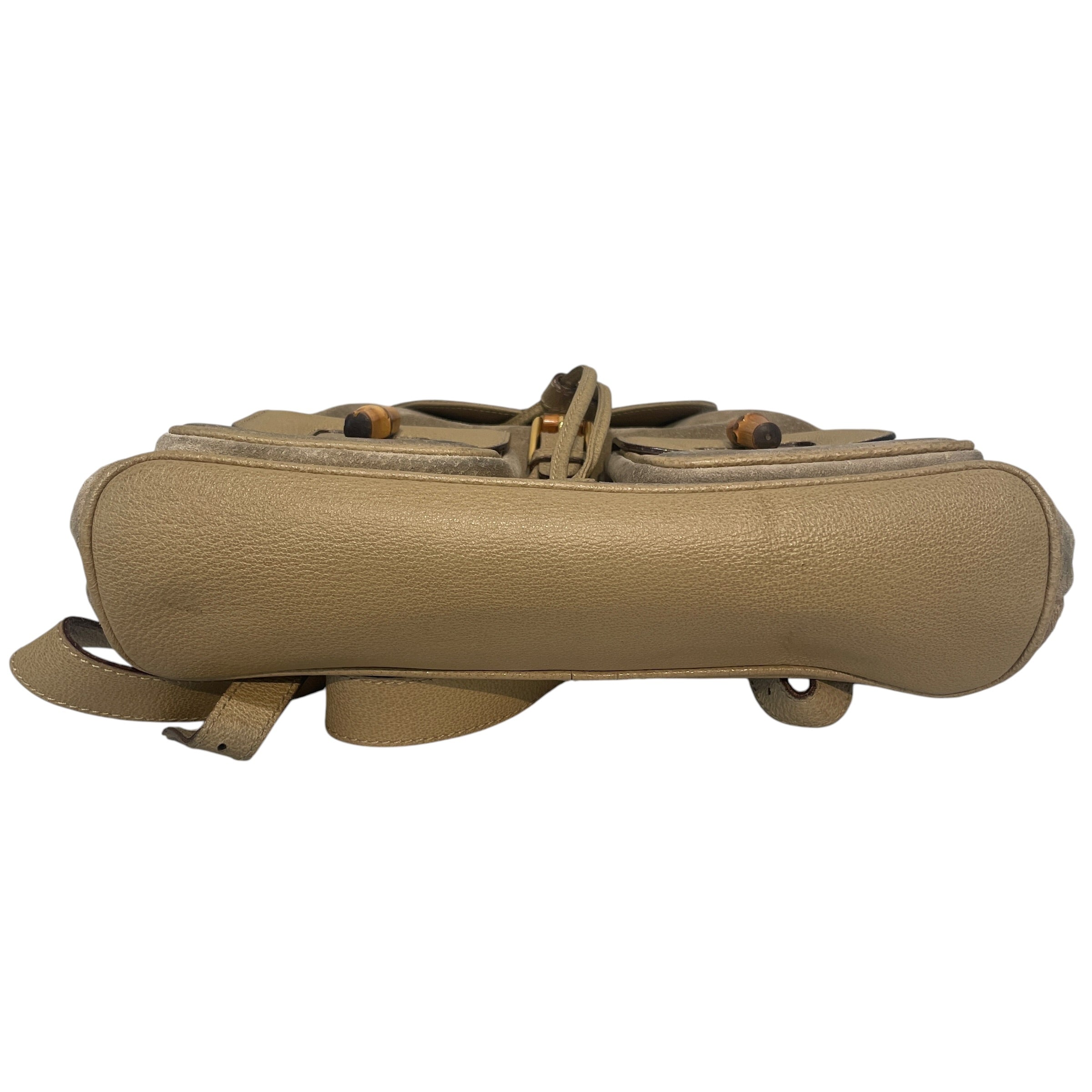 GUCCI/Backpack/Suede/BEG/Suede Bamboo Drawstring Toggle view 3