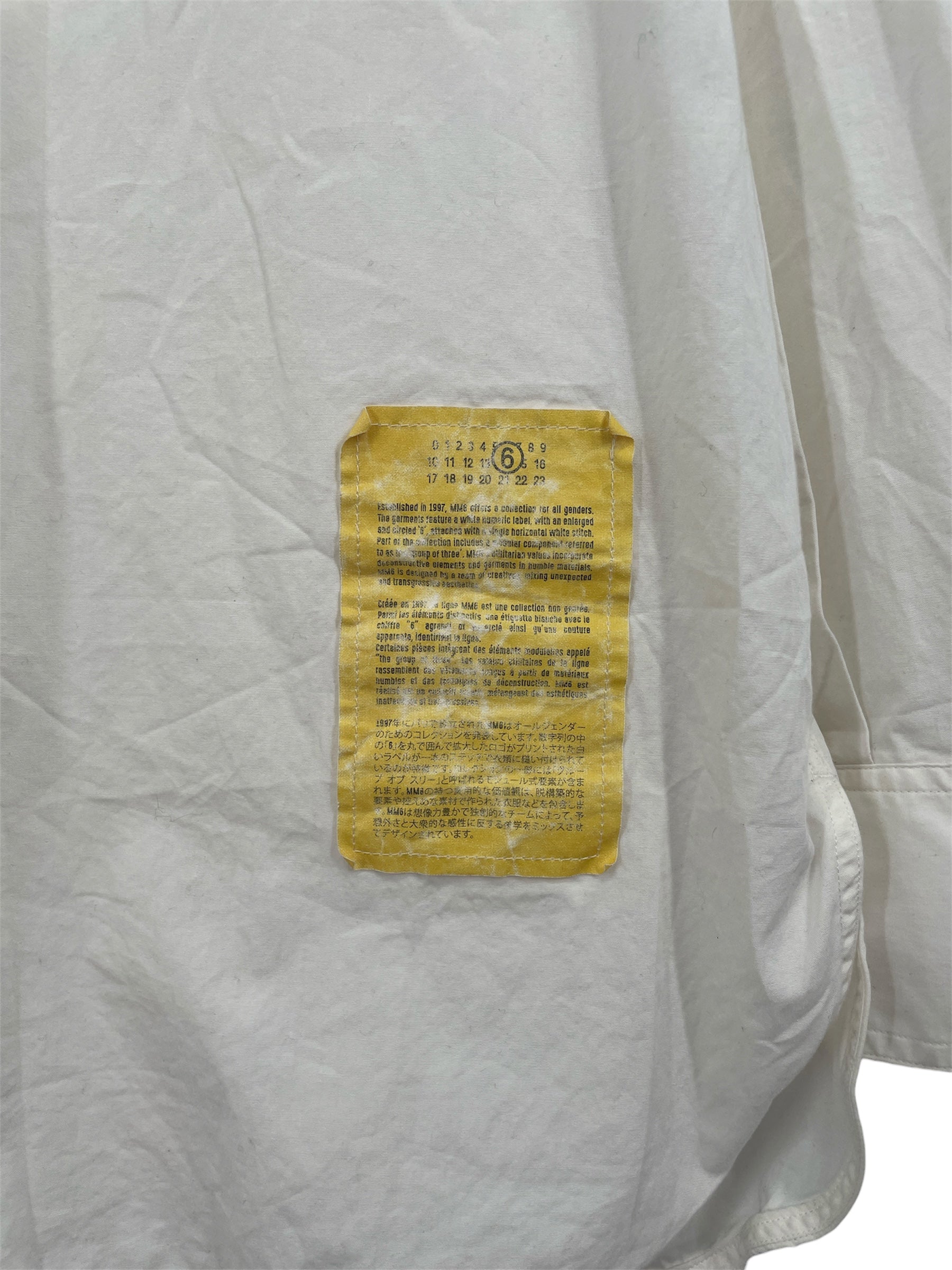 MM6/LS Shirt/52/Cotton/WHT/YLW TAG view 2