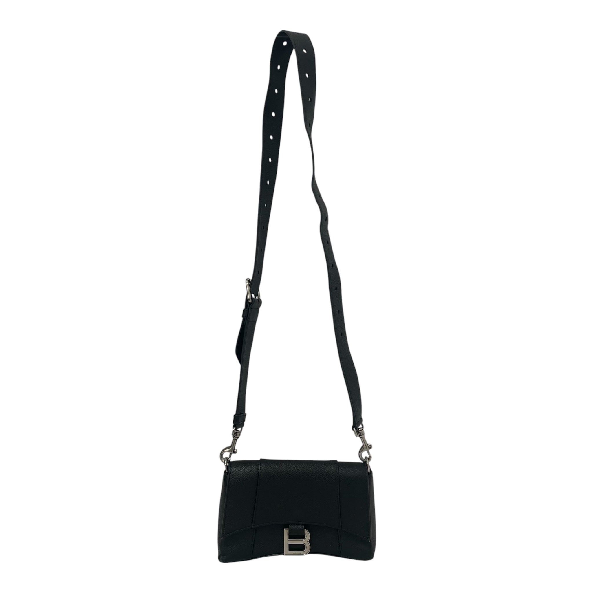 BALENCIAGA/Cross Body Bag/Leather/BLK/belt strap view 1