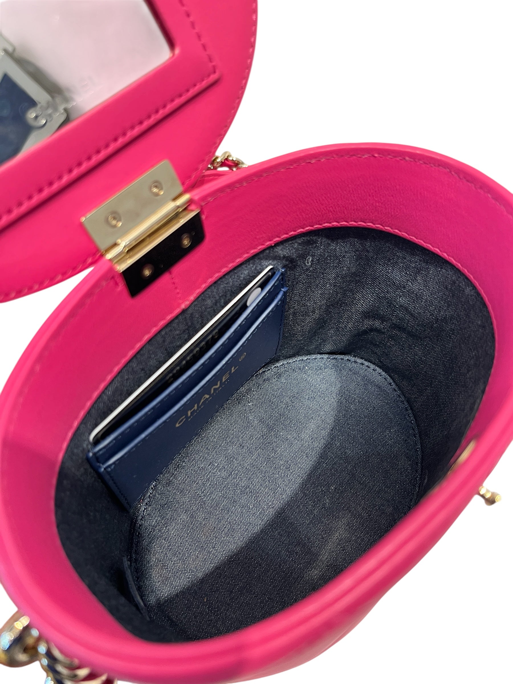 CHANEL/Cross Body Bag/Leather/PNK/Chain Vanity Case view 4